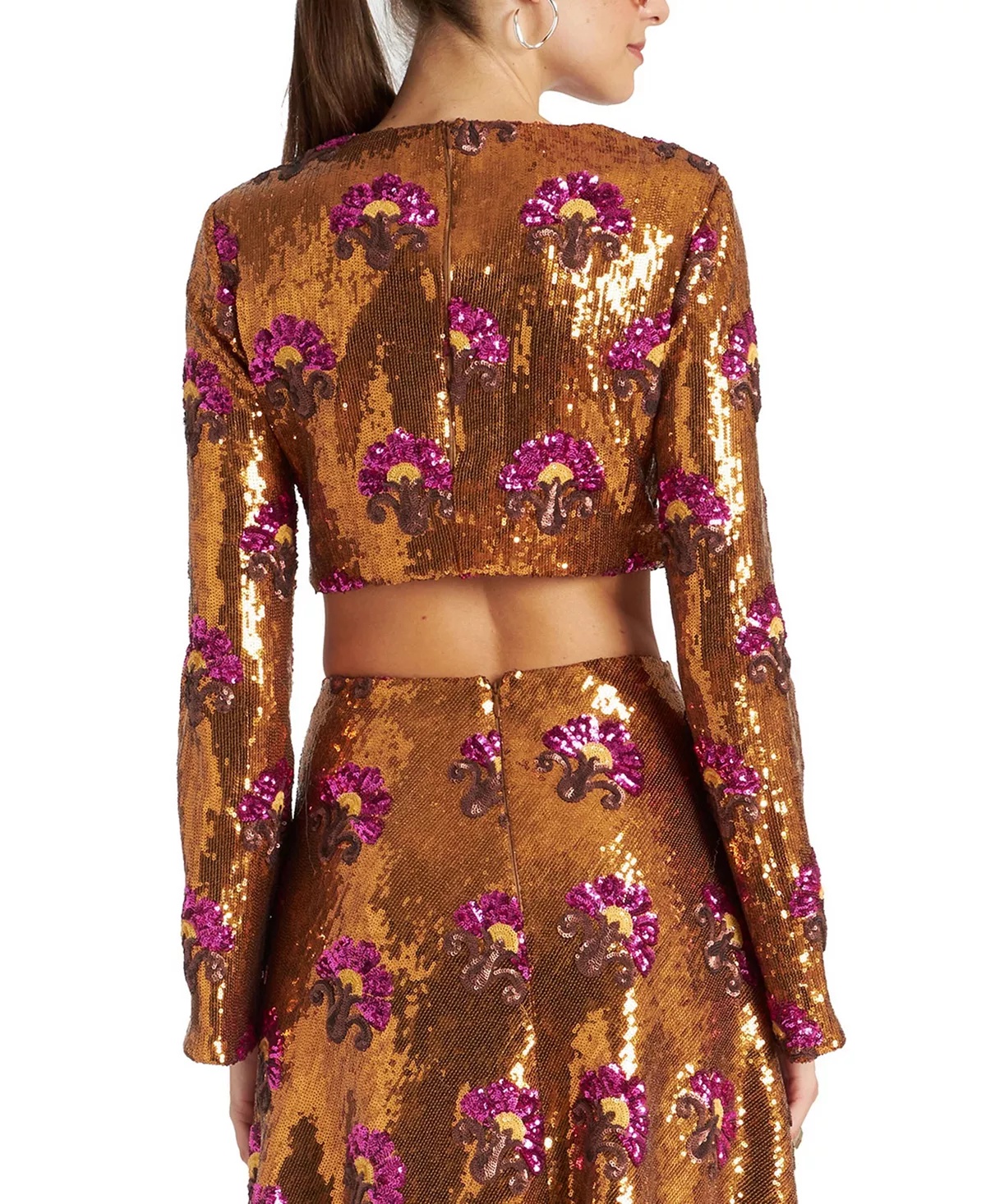 Holly Crop Top Textured Sequins Rust - 3
