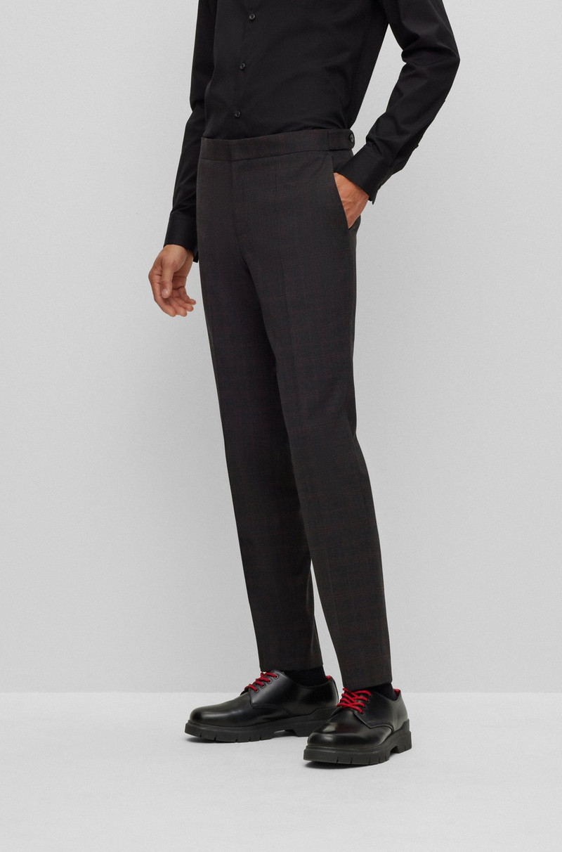 SLIM-FIT THREE-PIECE SUIT IN A CHECKED WOOL BLEND 7