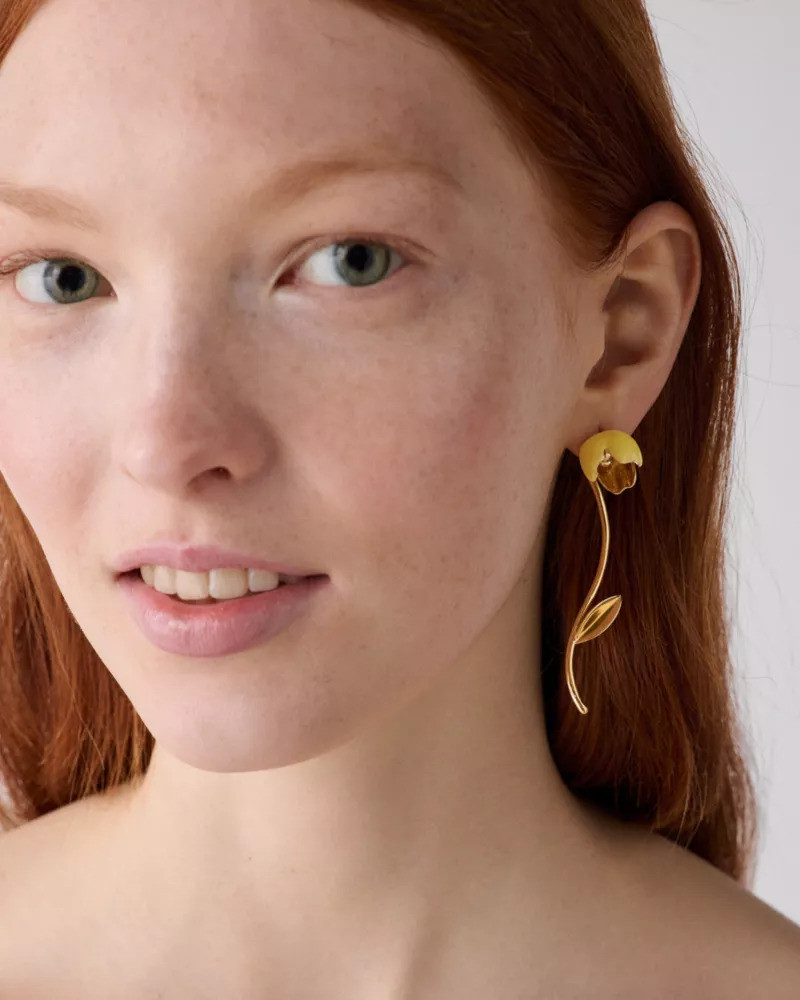 kate spade Golden Bloom Floral Statement Earrings outlook