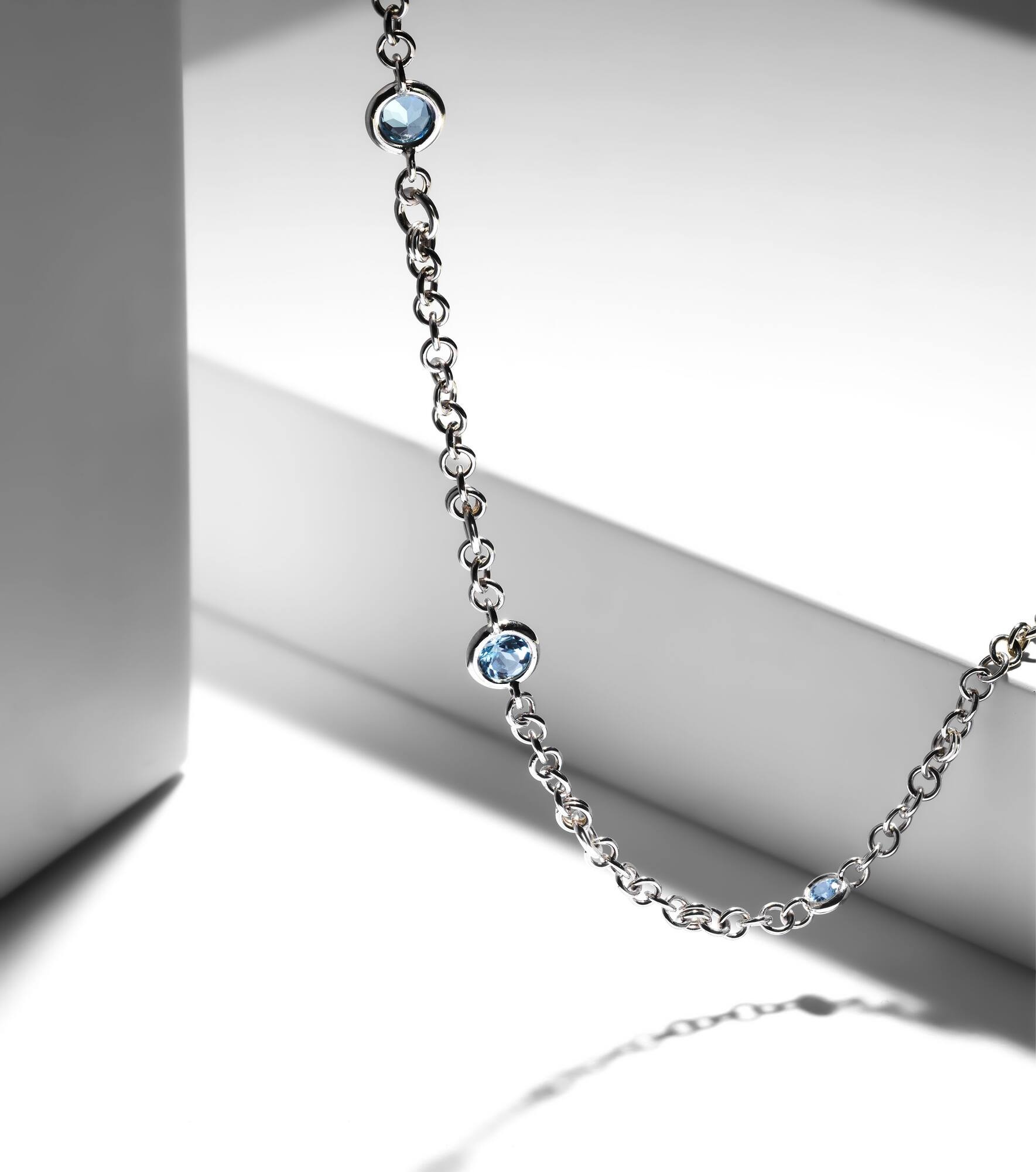 Gravity Estrella sterling silver necklace with aquamarines - 5