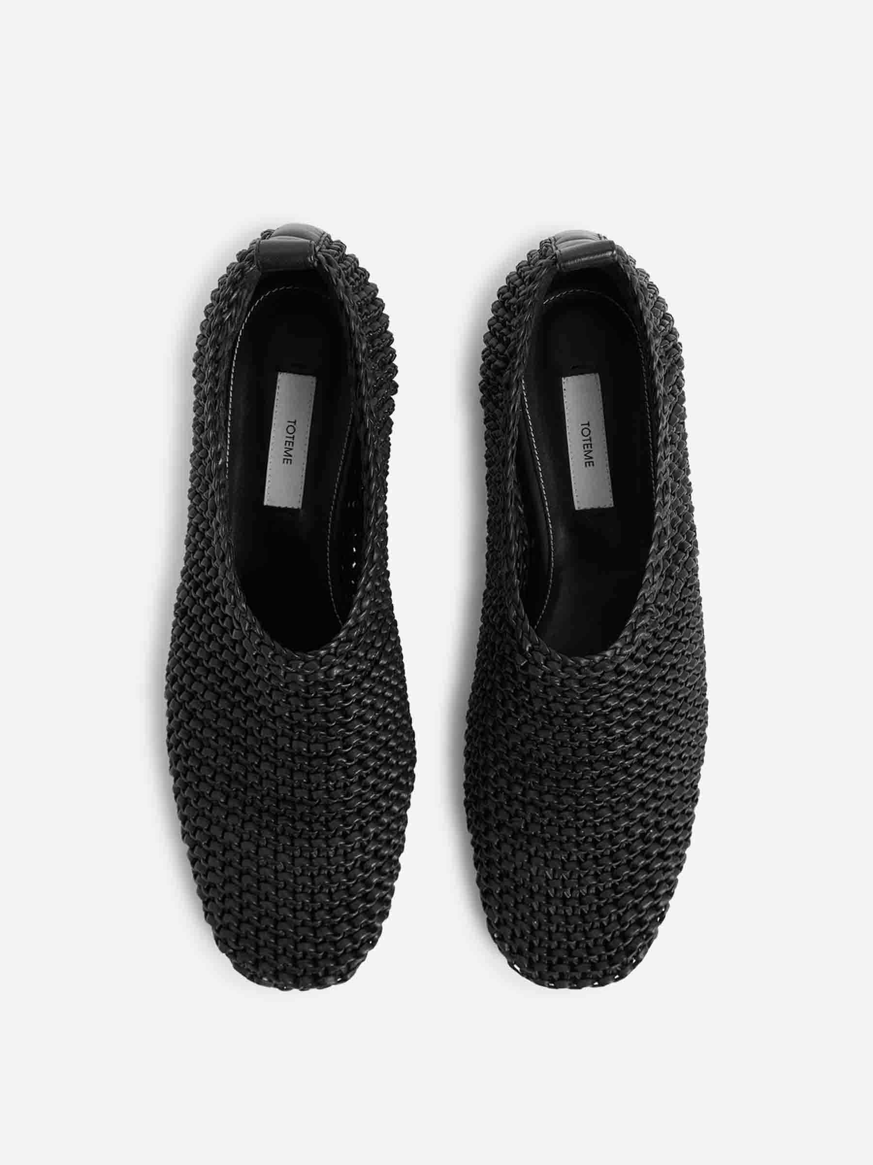WOVEN LEATHER BALLERINAS - 4