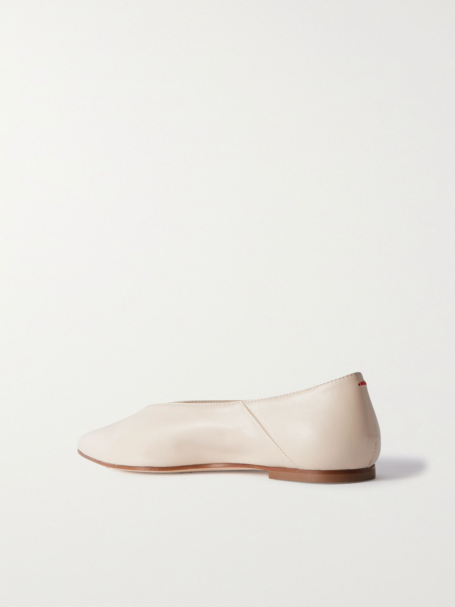 Moa leather point-toe flats Cream - 3