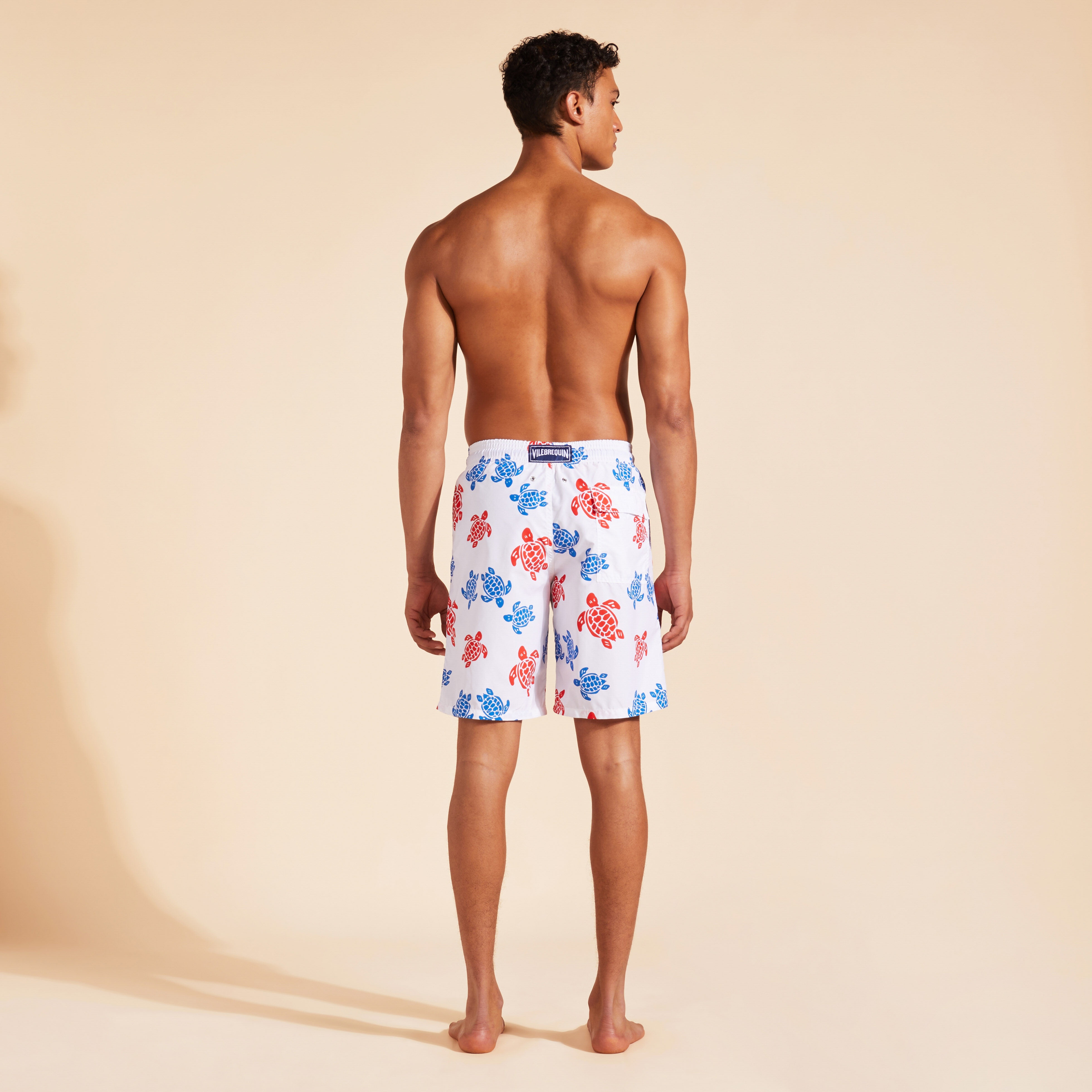 Men Long Swim Trunks Tortues Multicolores - 4