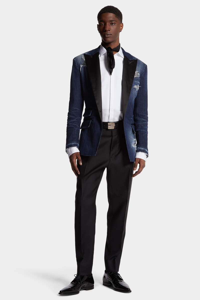 DARK RIPPED WASH J.C. DENIM BLAZER - 5