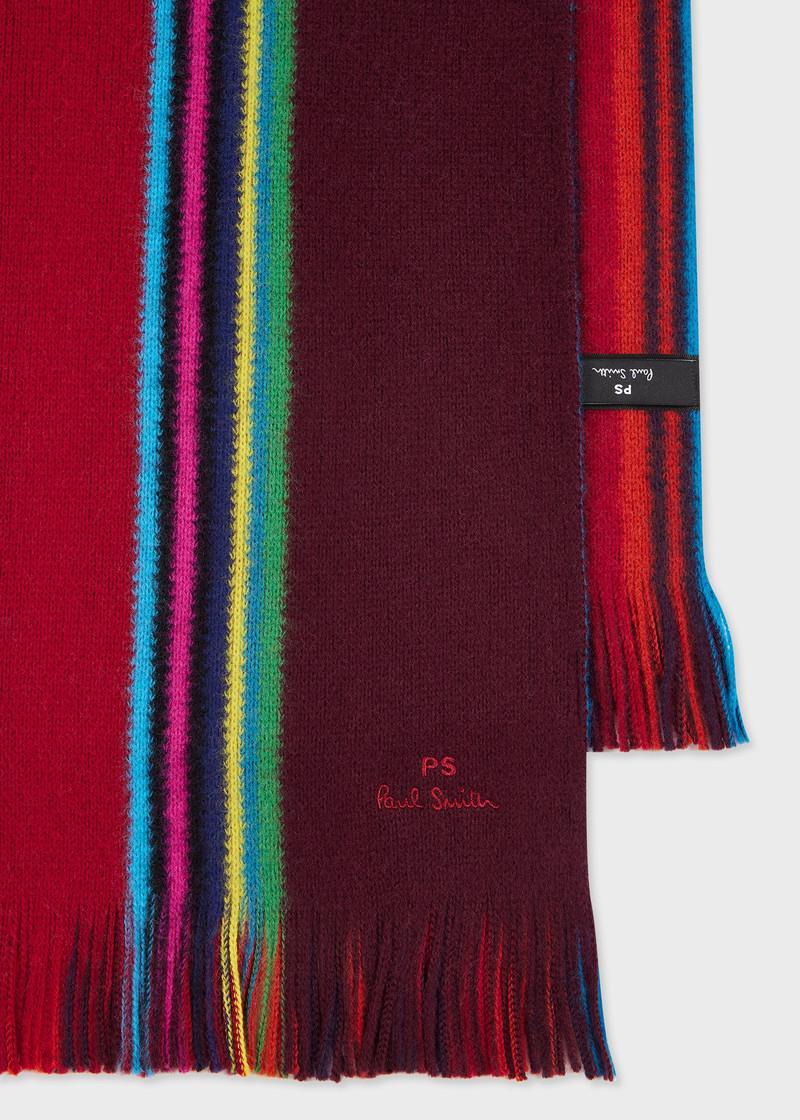 Paul Smith Red Reversible 'Sports Stripe' Scarf outlook