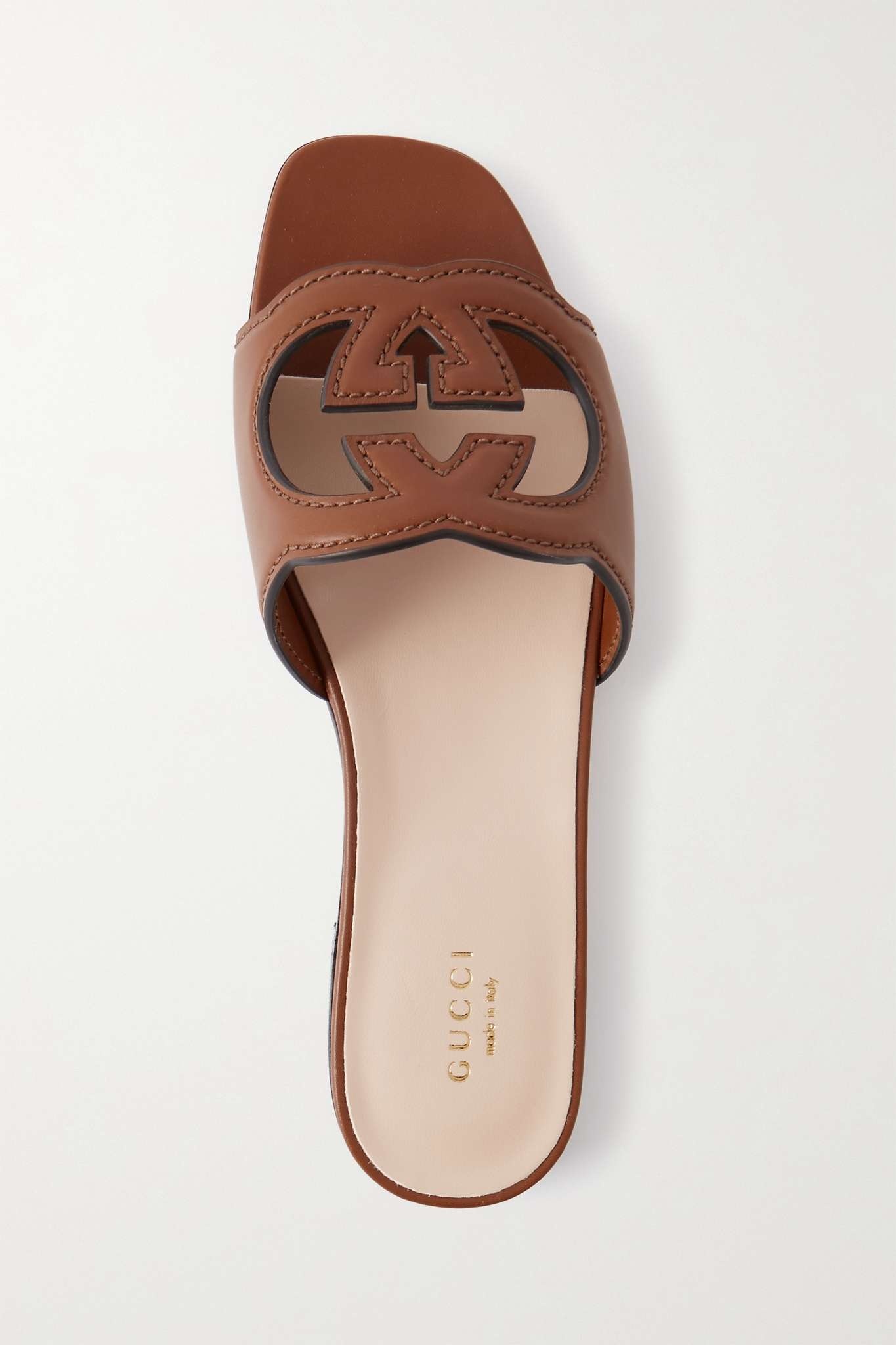 Cutout leather slides - 1