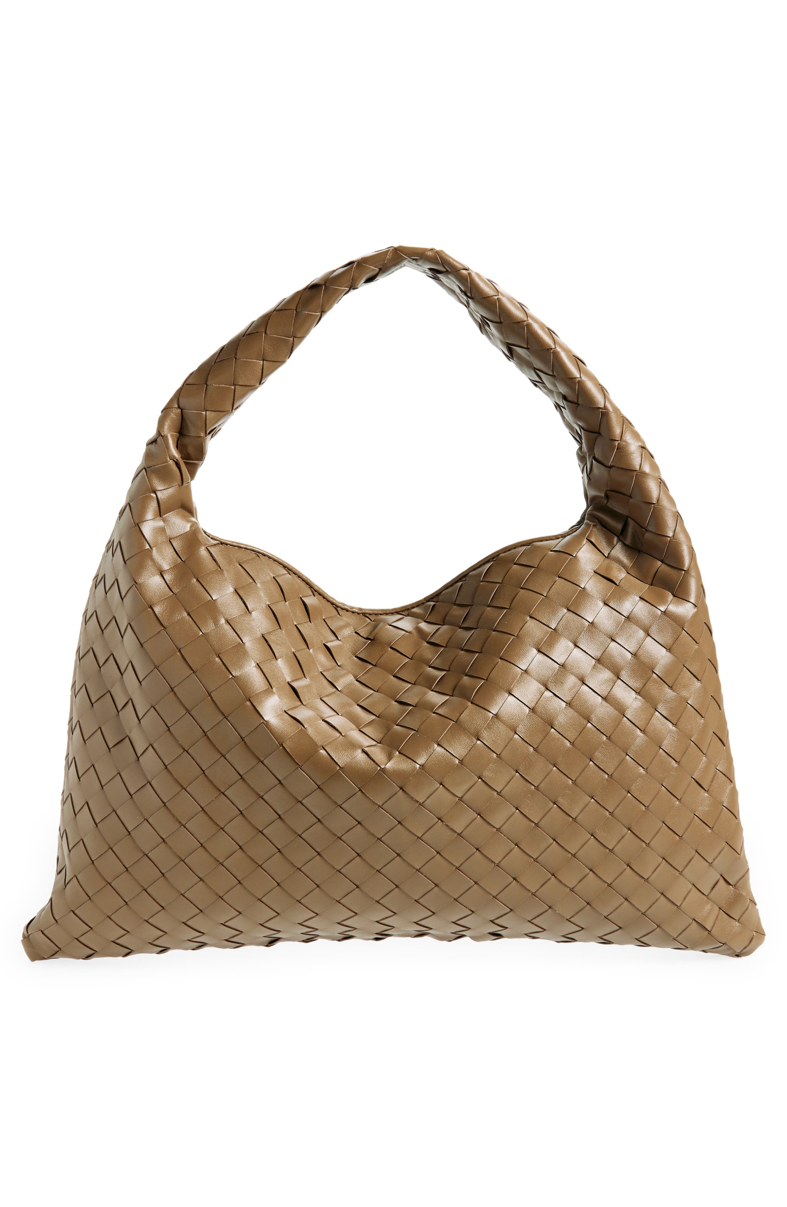 Bottega Veneta Small Hop Intrecciato Leather Hobo Bag in 2360 Pinecone-M Brass at Nordstrom - 3