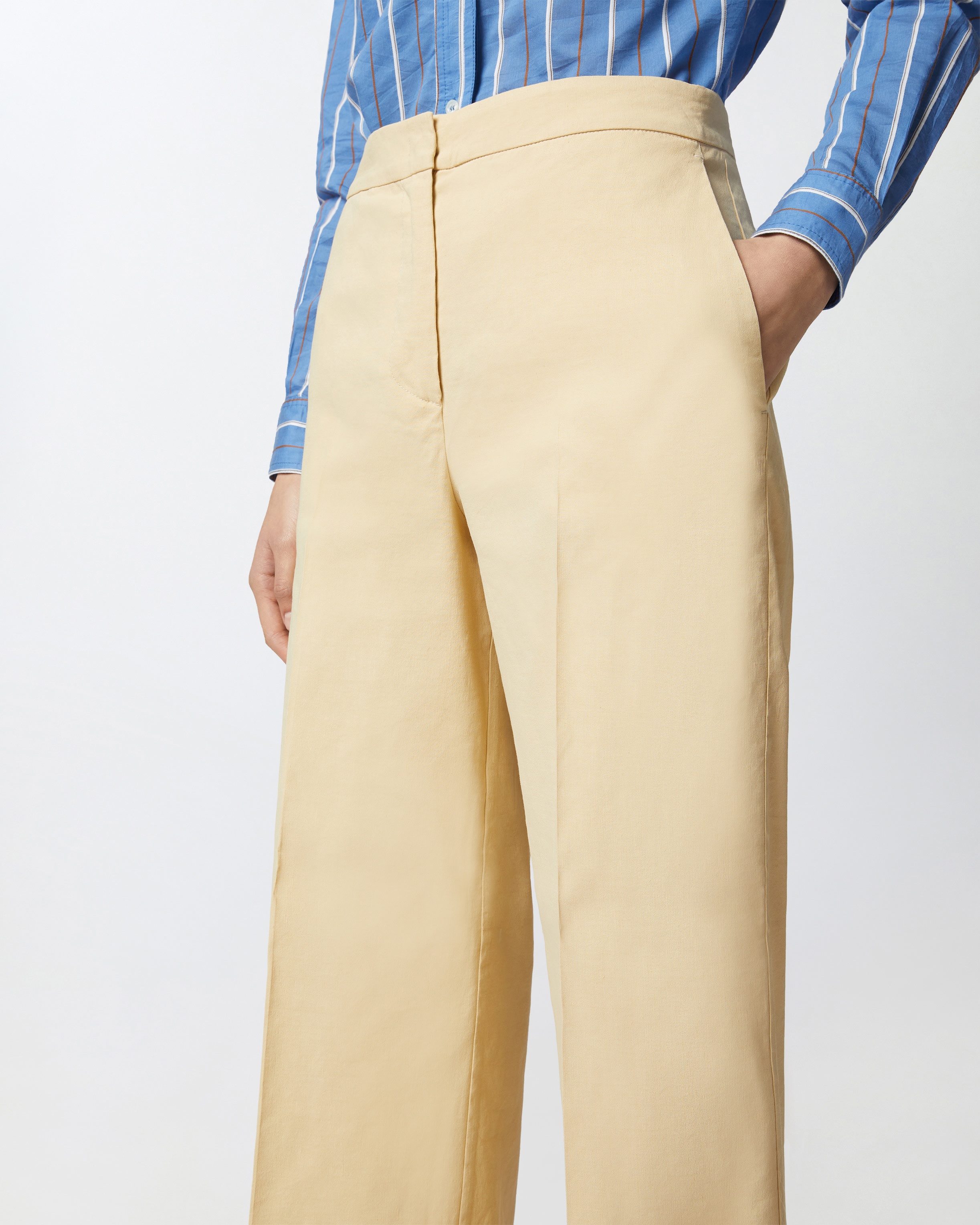 STRETCH LINEN PLEATED TROUSERS - 5