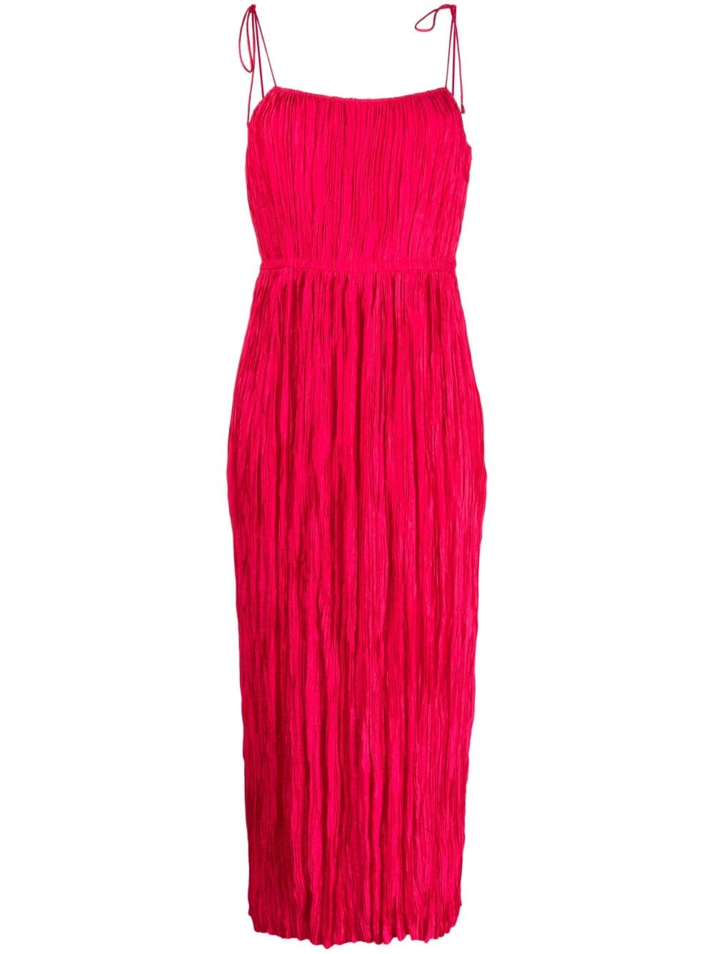 ruched tie-strap maxi dress - 1