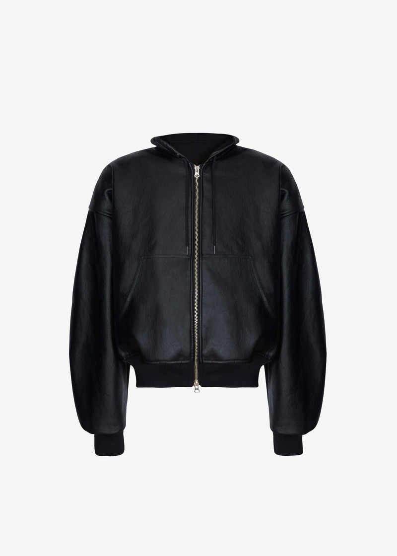 Santiago Faux Leather Jacket - Black 9