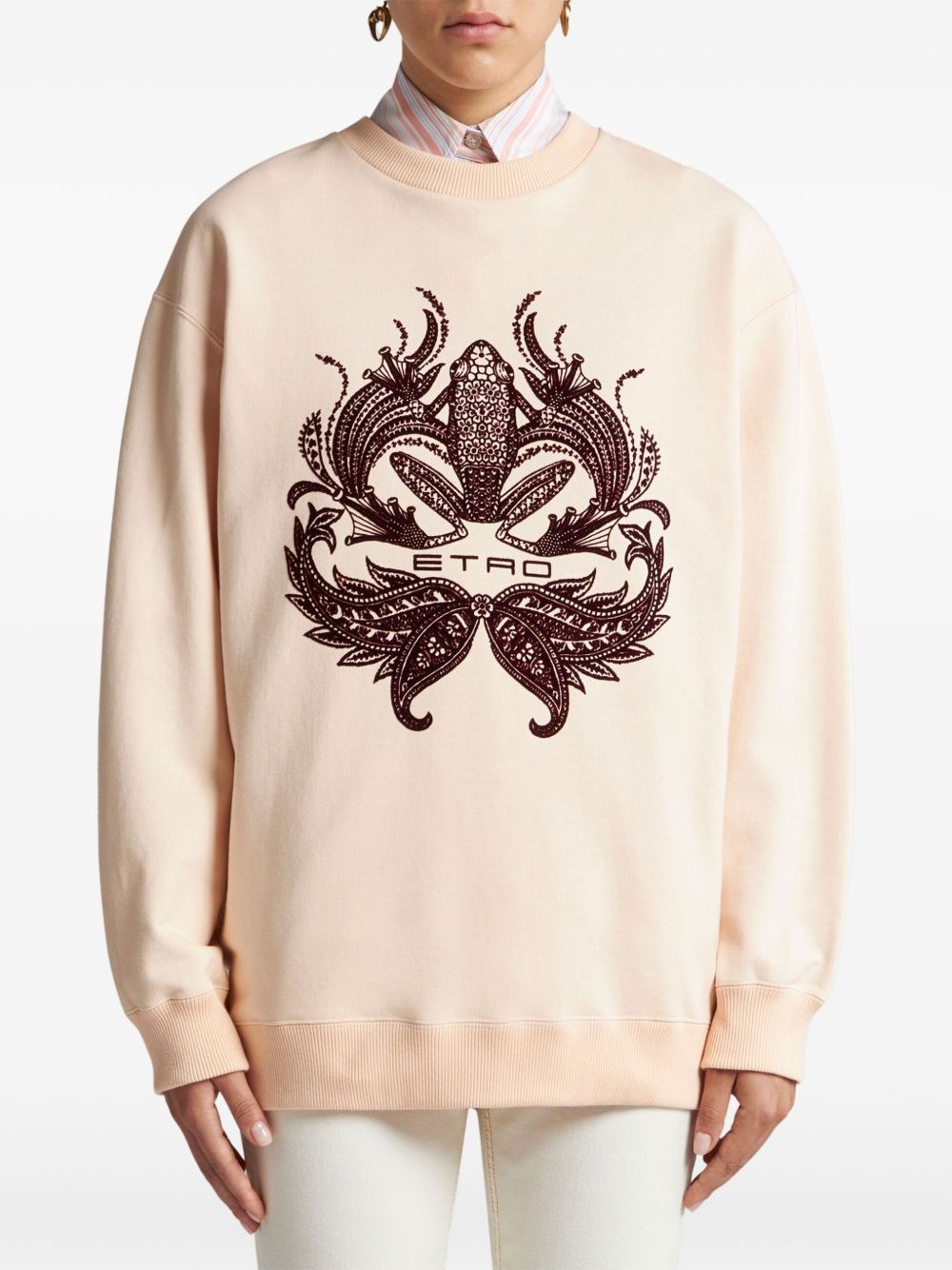 flocked-print sweatshirt - 2