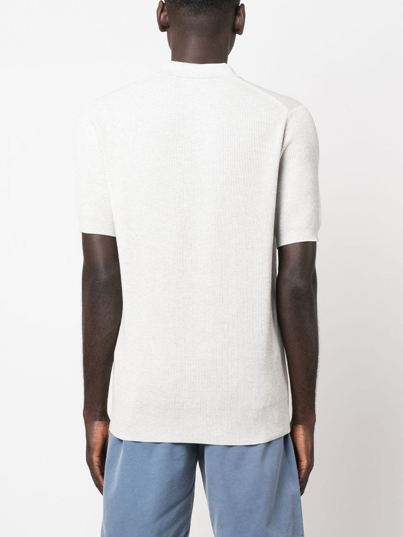 ribbed-knit polo shirt 4