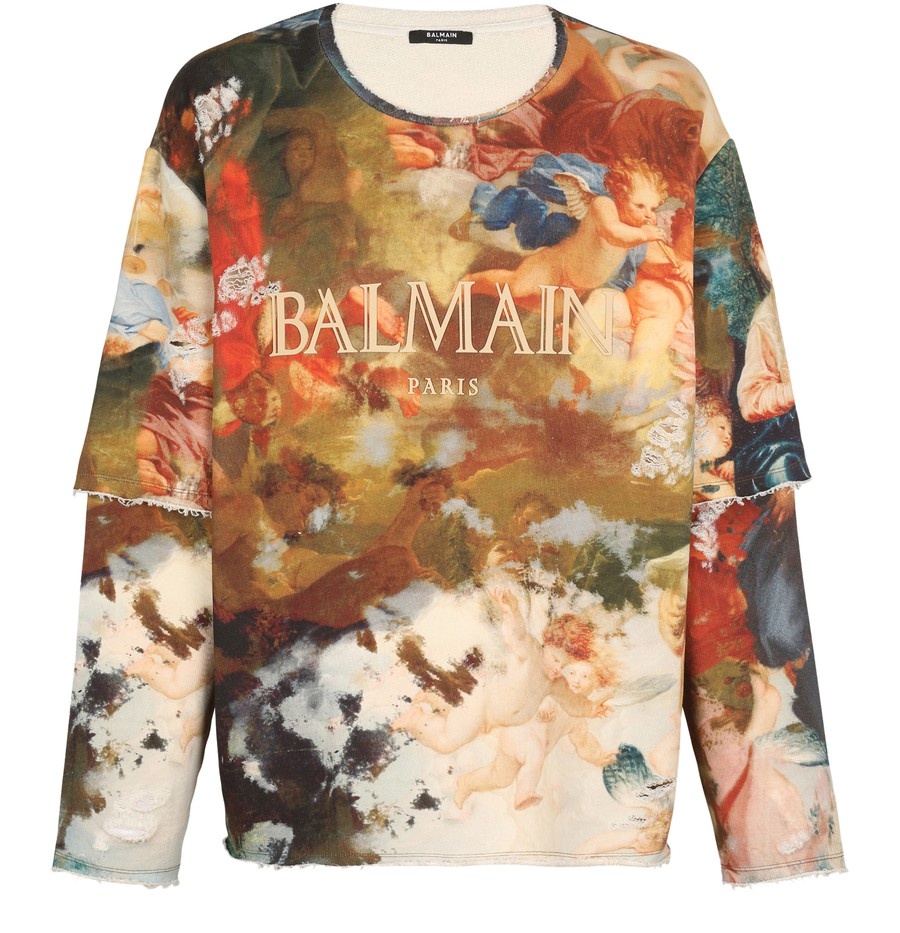 Sky print trompe-l'oeil sweatshirt - 1