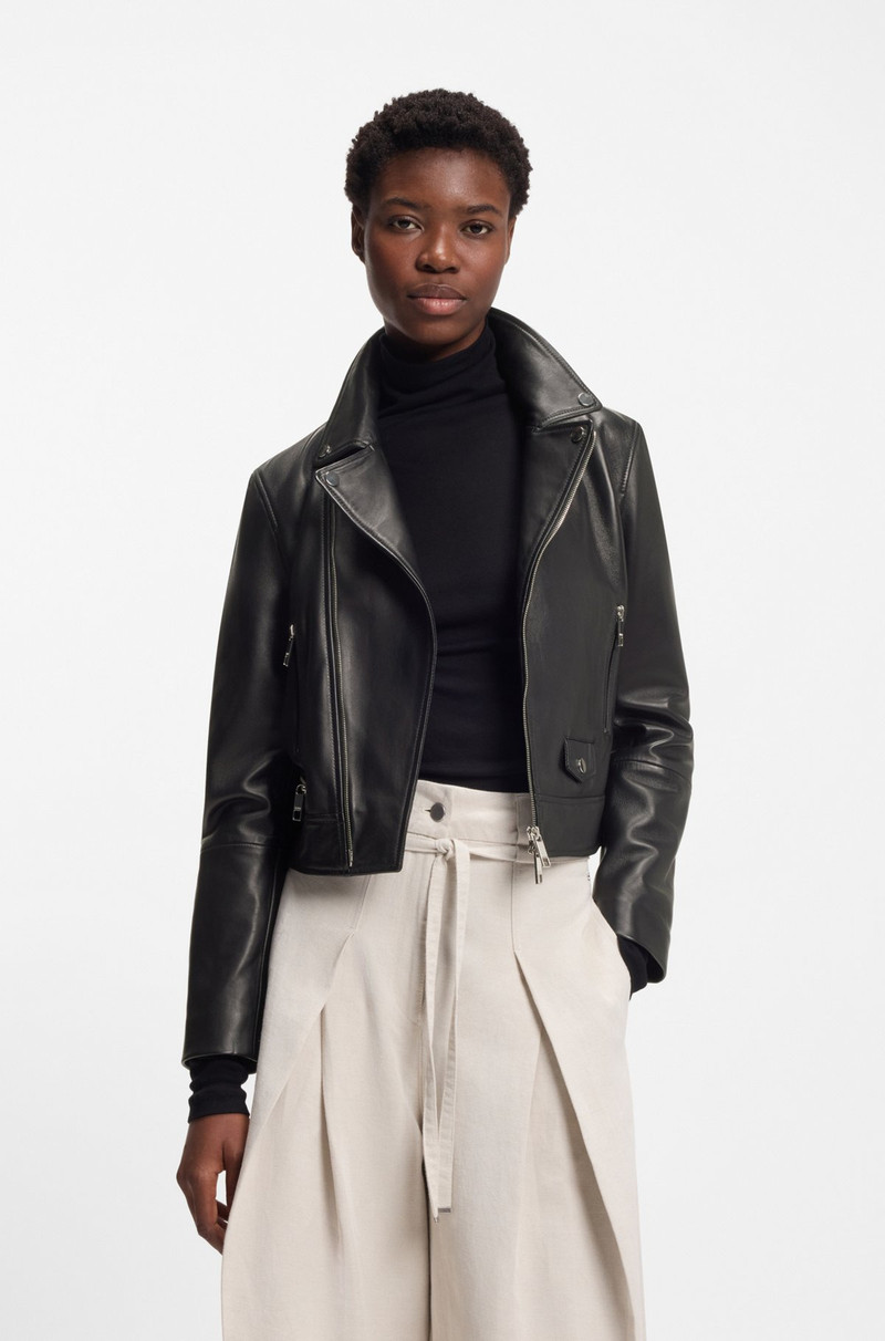 LEATHER BIKER JACKET IN A REGULAR FIT 2