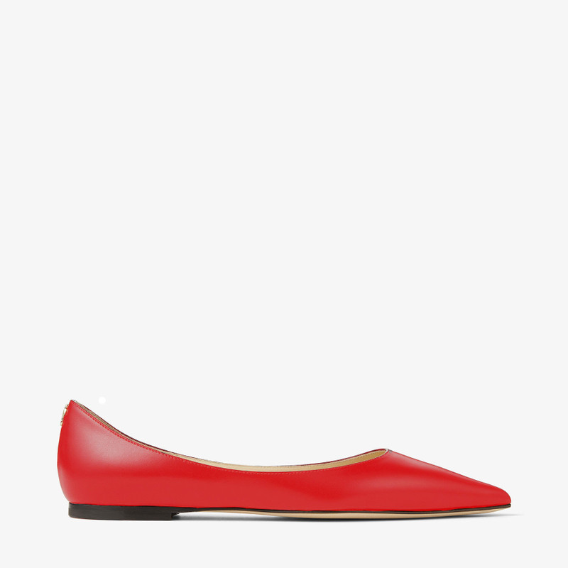 Love Flat Ruby Red Calf Leather Flats 1
