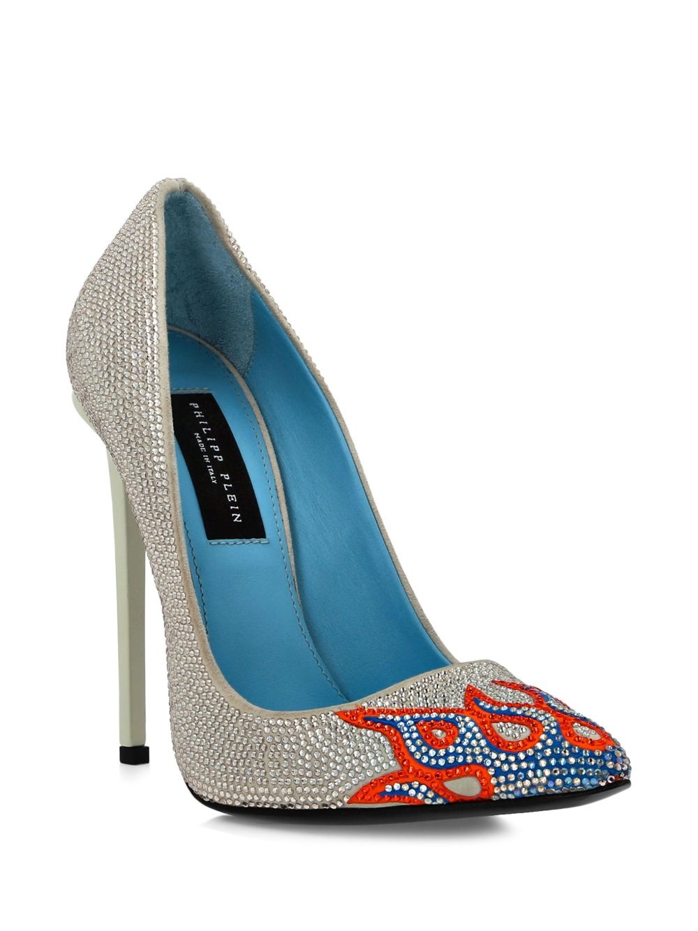 120mm rhinestone-embellished suede pumps - 2