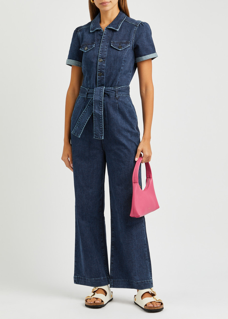 Anessa wide-leg stretch-denim jumpsuit 4