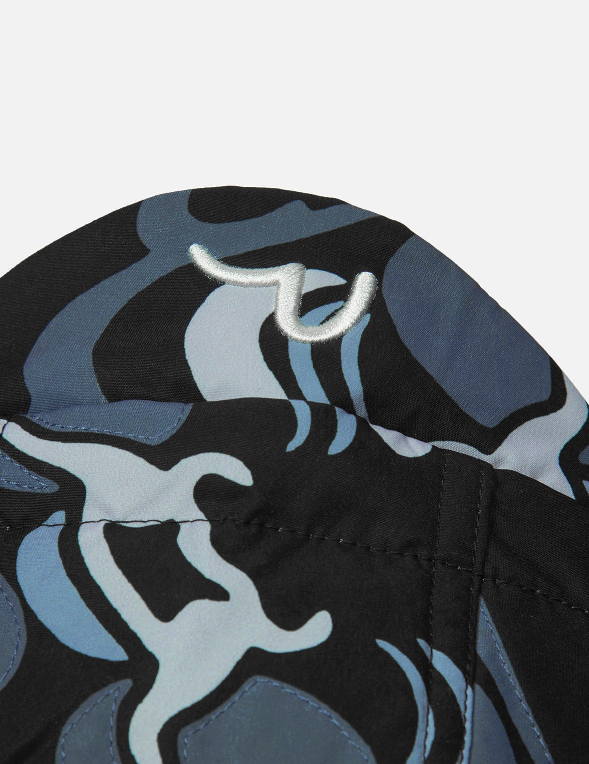 Allover Godhead Print Loose Fit Quilting Jacket - 9