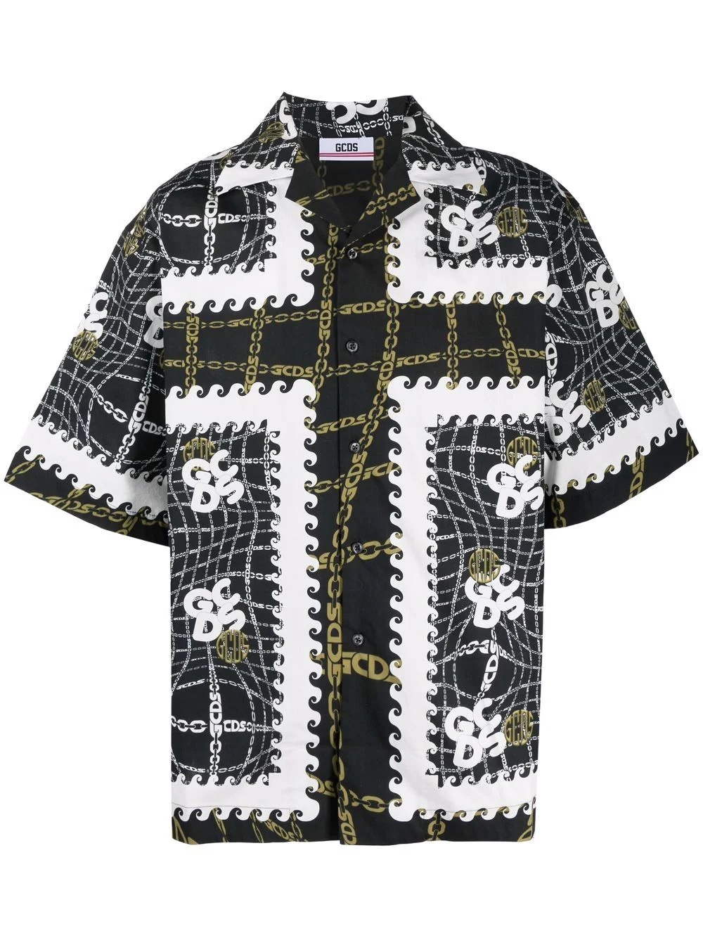 chain-print cotton shirt - 1