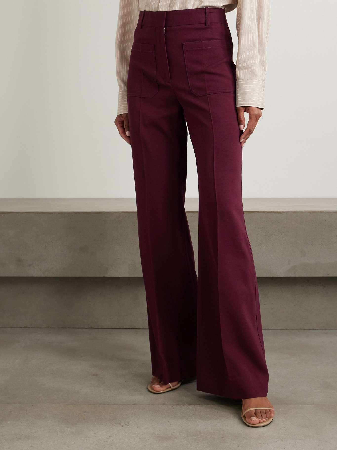 Alina woven wide-leg pants Red - 3