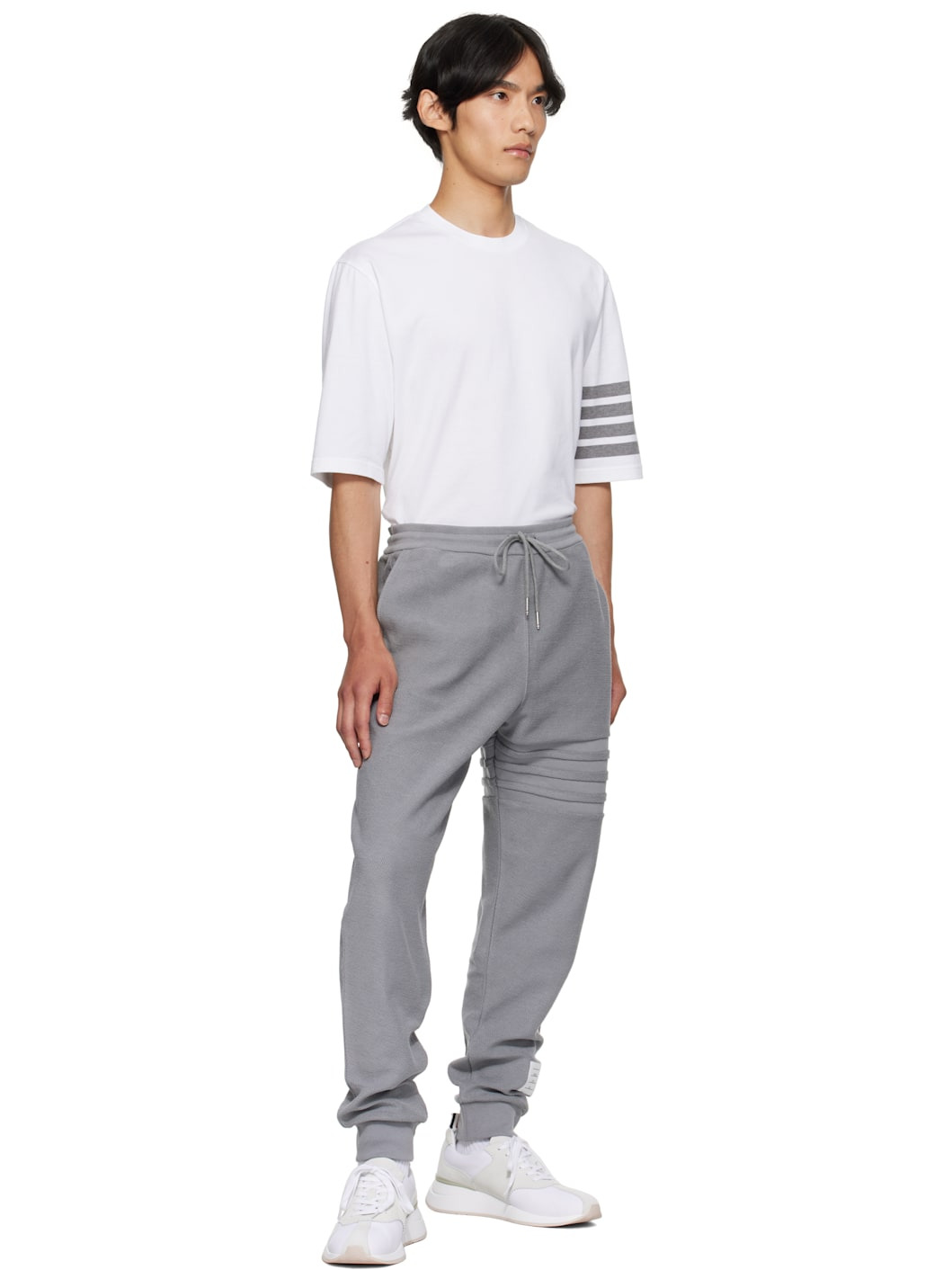 Gray Reverse Loopback 4-Bar Sweatpants - 4