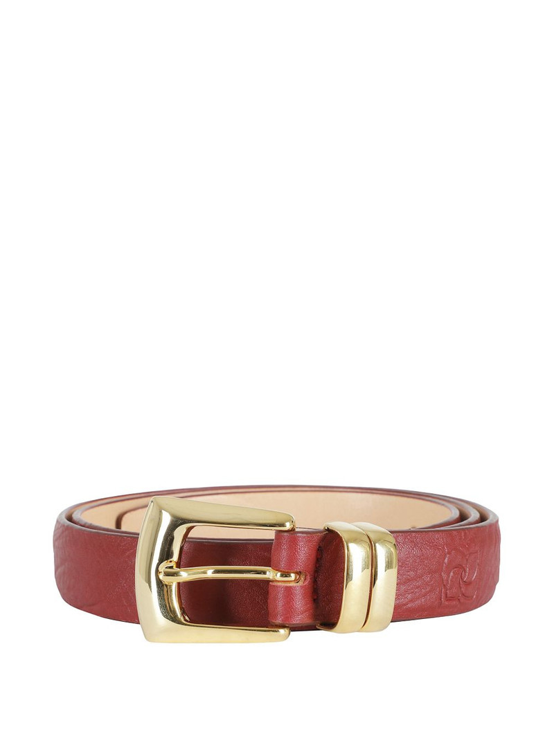 logo-debossed grained leather belt 1