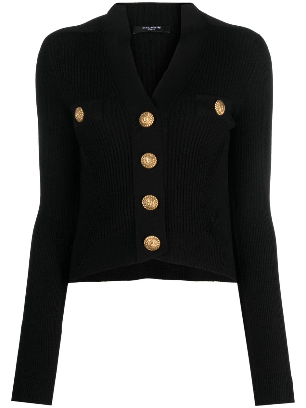 buttoned ribbed-knit cardigan - 1