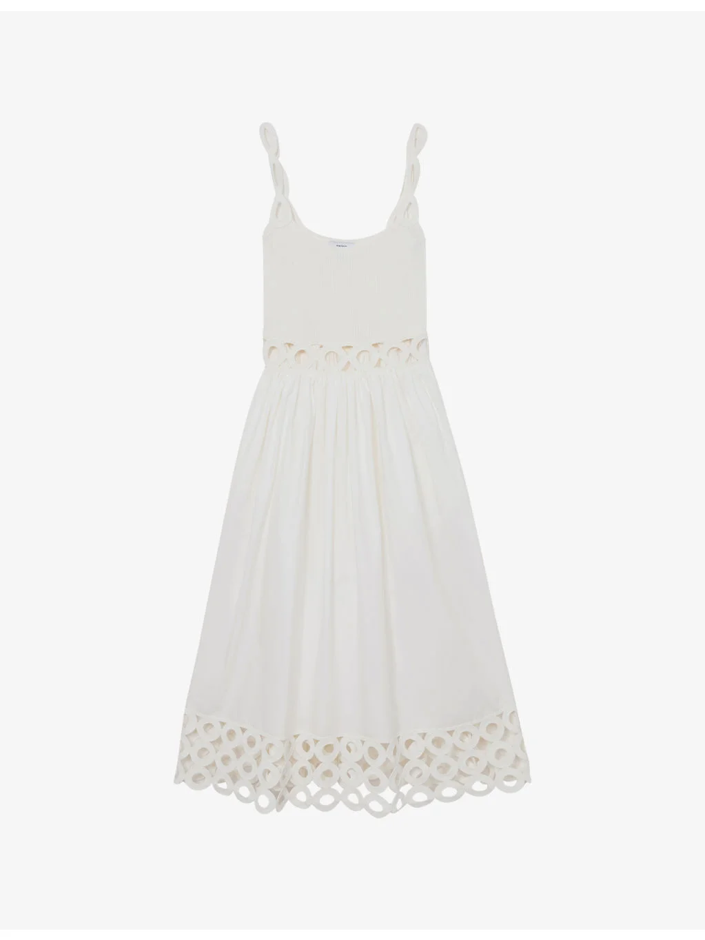 Rita Cut-Out Knitted and Cotton Midi Dress - 1
