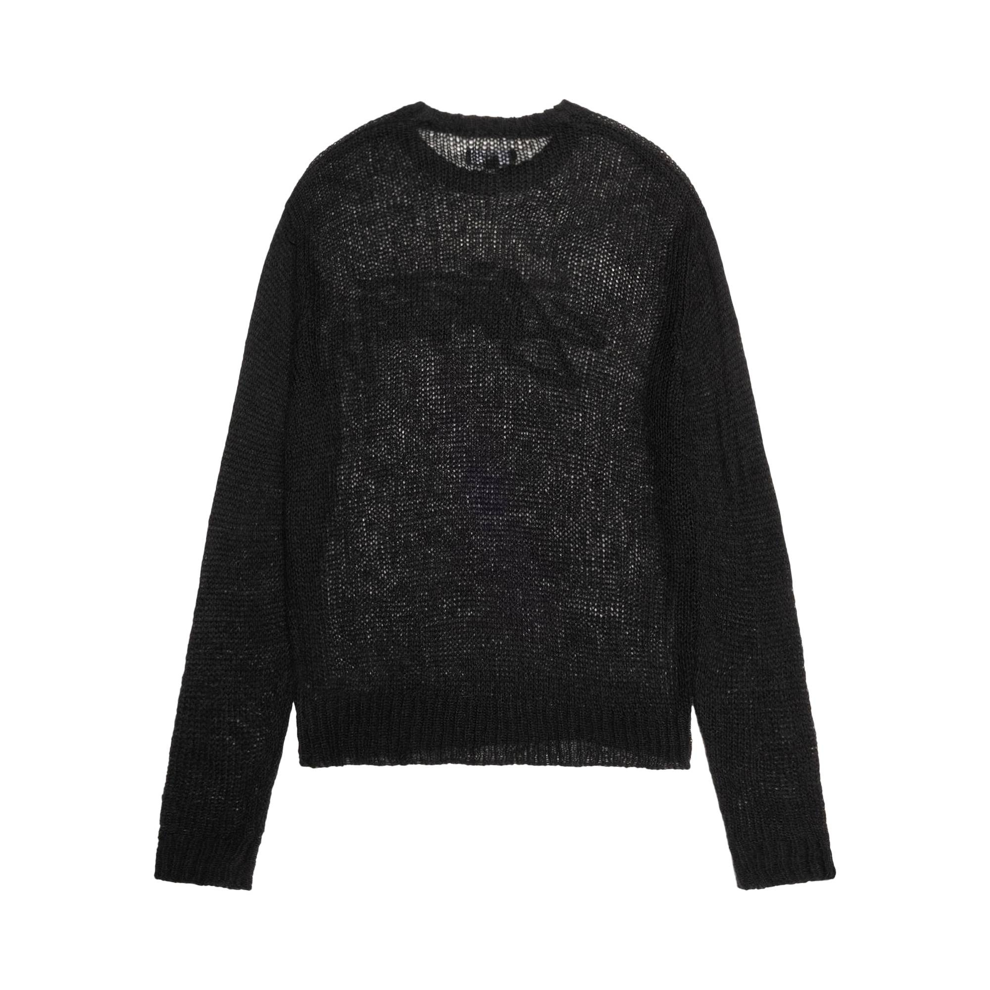 Stussy Loose Knit Logo Sweater 'Black' - 2