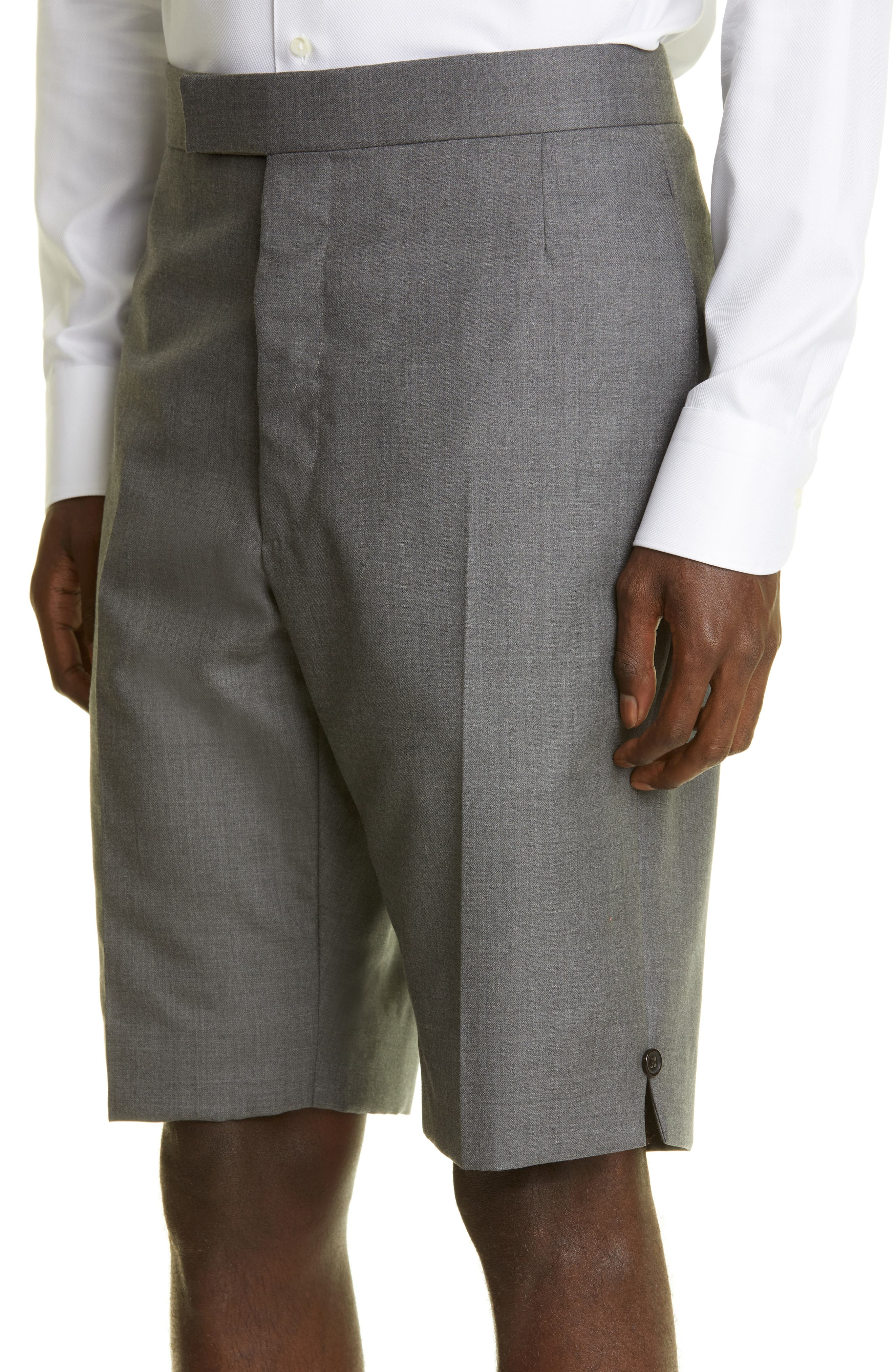 Men's Back Strap Flat Front Wool Shorts - 5