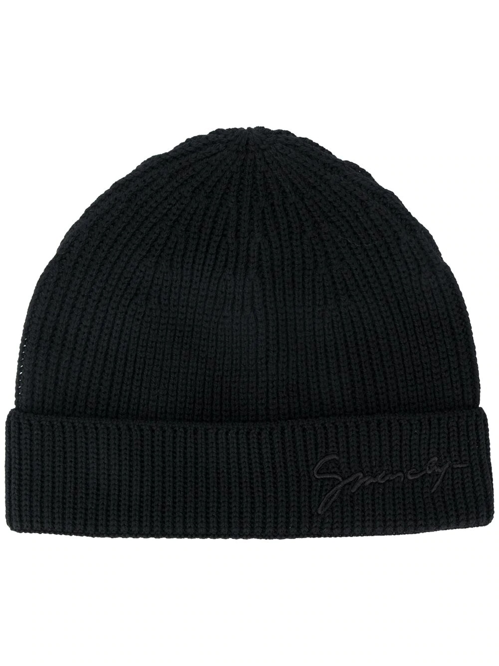 ribbed embroidered logo beanie - 1