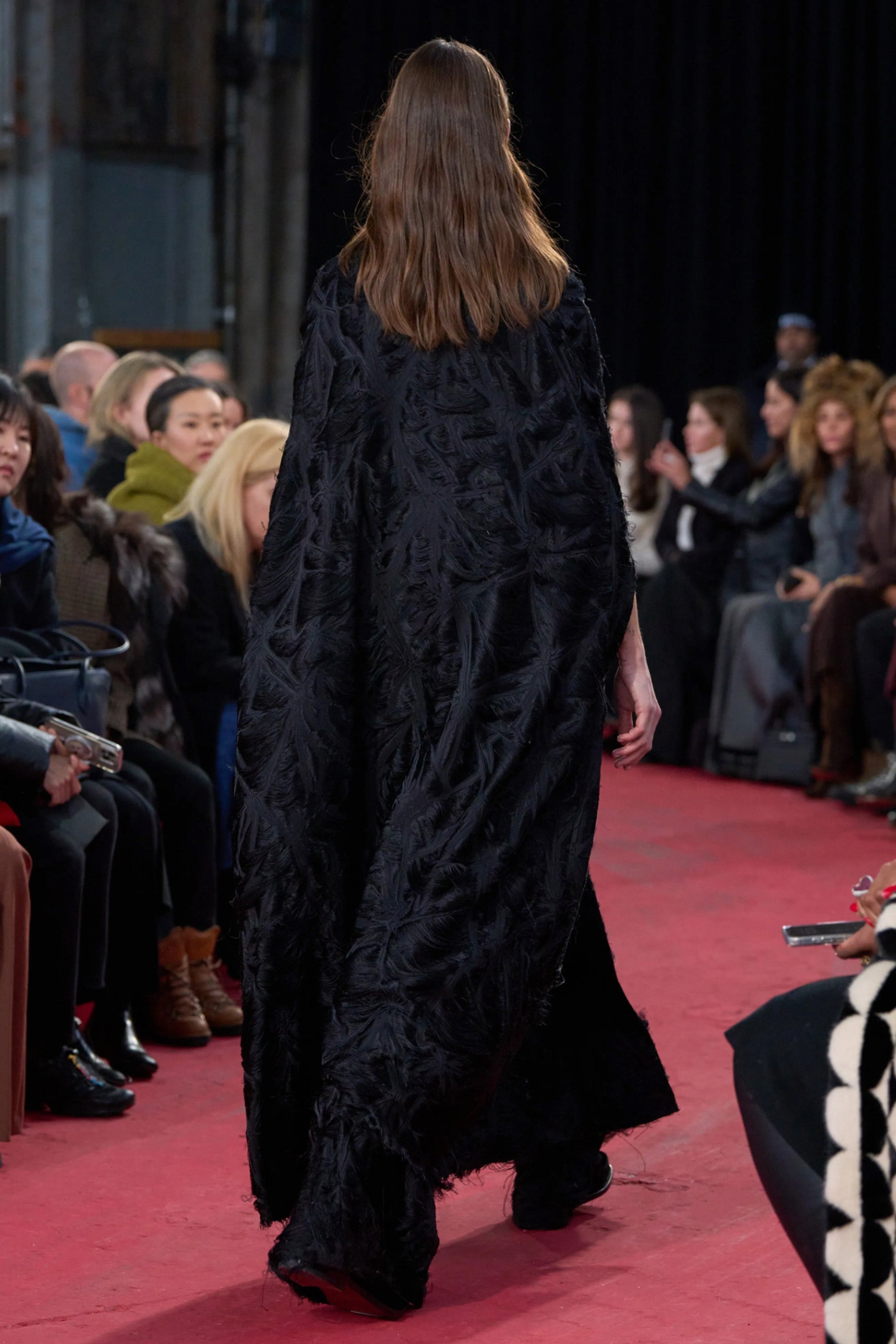 Brighting Dress in Black Silk Virgin Wool Jacquard - 3