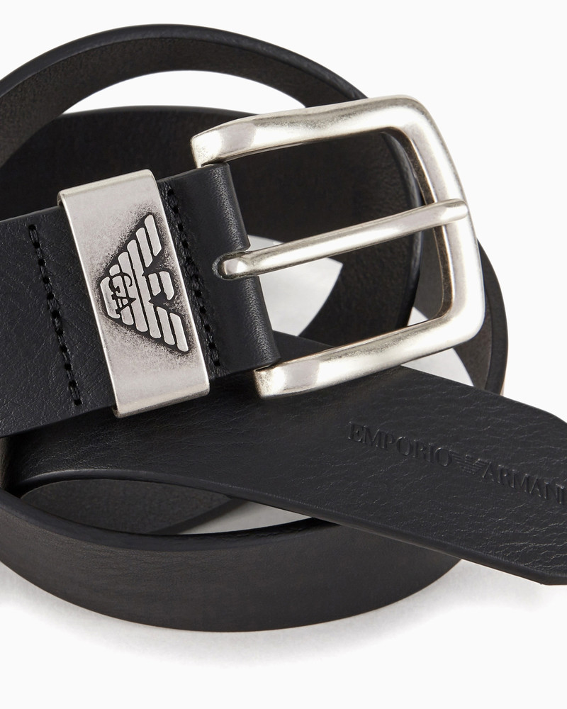 EMPORIO ARMANI LEATHER BELT WITH LOGO BUCKLE outlook