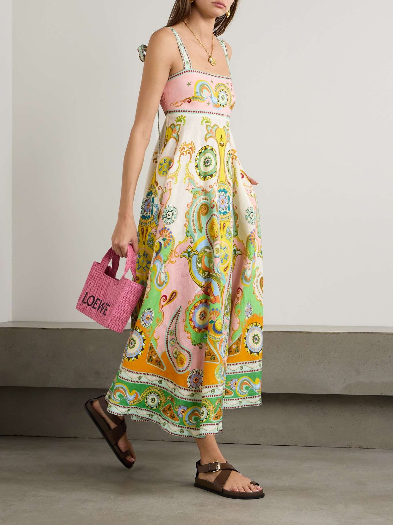 Pinball printed linen midi dress - 2