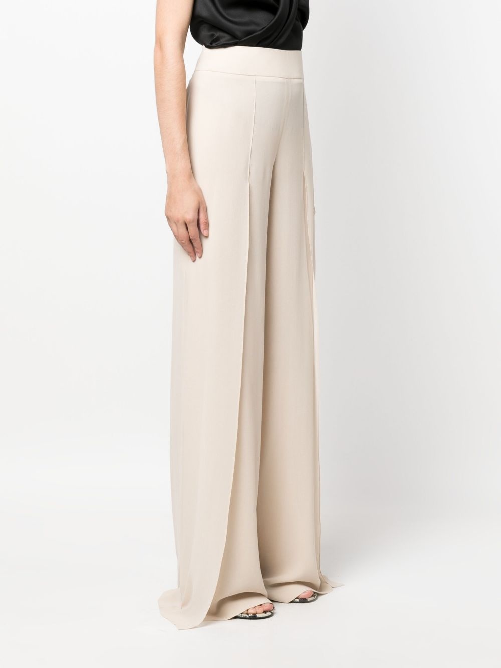 side-slit layered silk trousers - 3