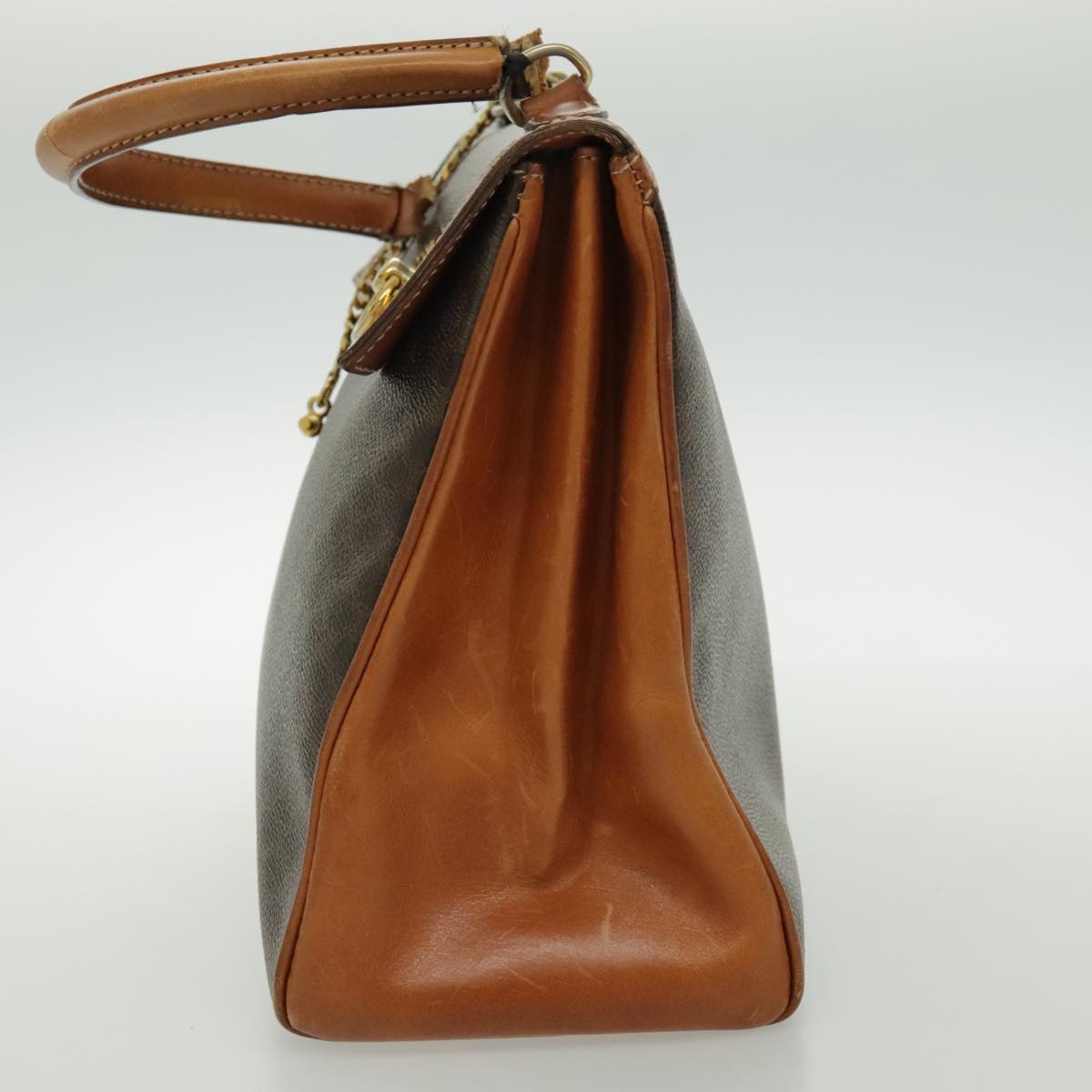CELINE Macadam Canvas Hand Bag Coated Canvas Brown - 3