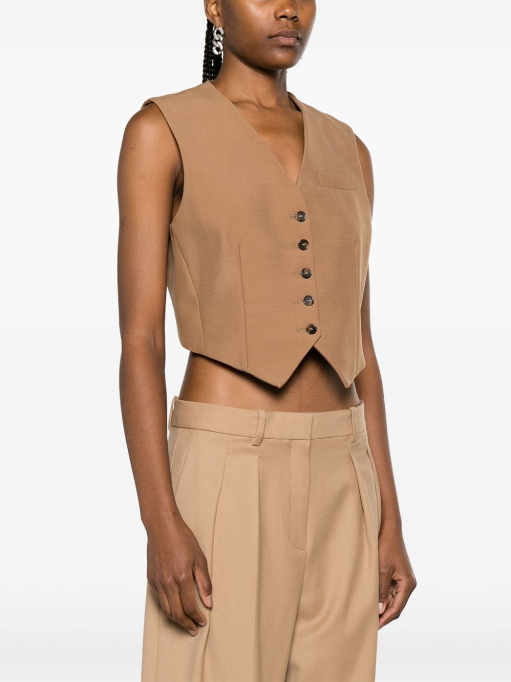 woven virgin wool waistcoat - 3