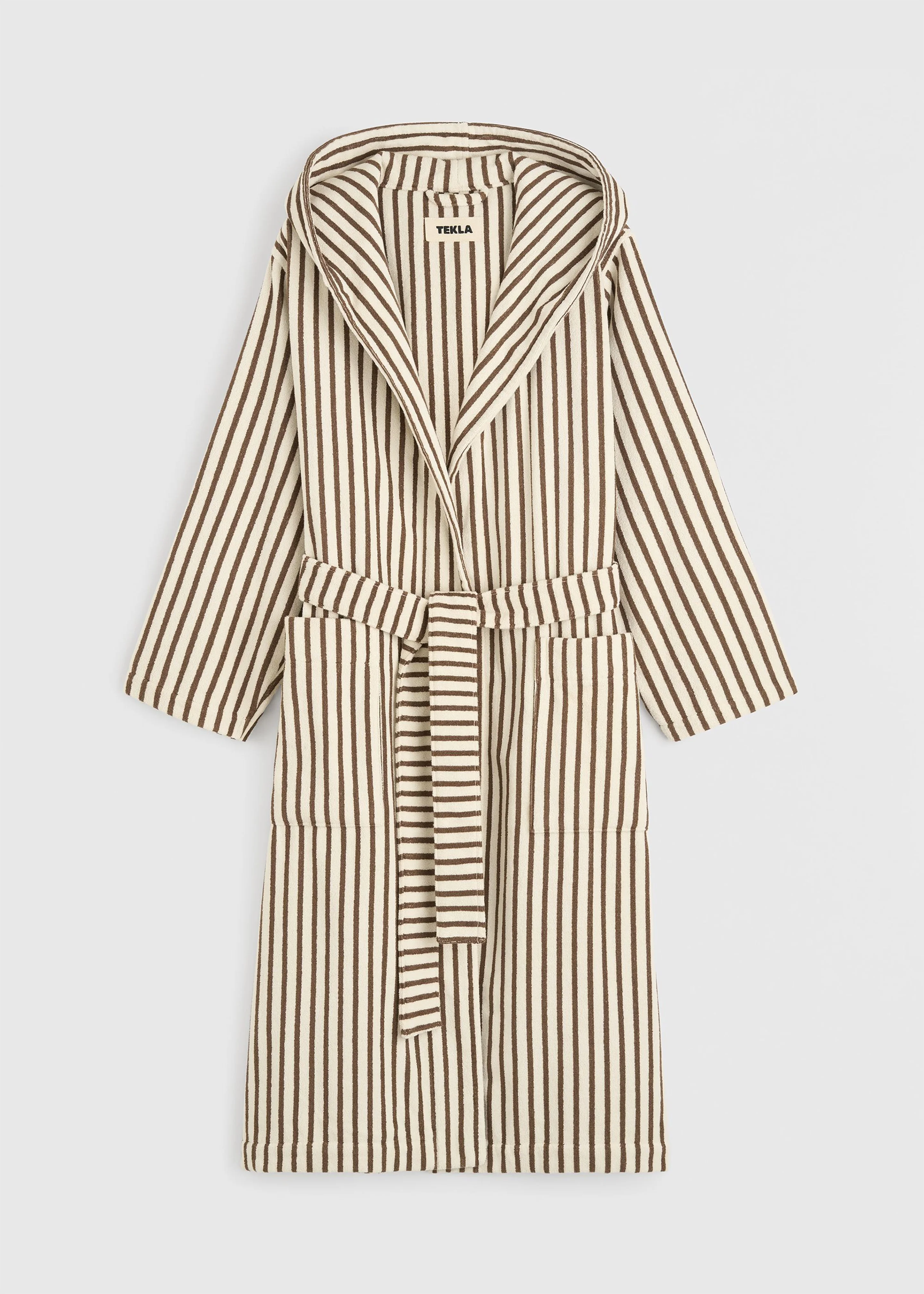 Tekla Hooded Bathrobe - Kodiak Stripes - 1