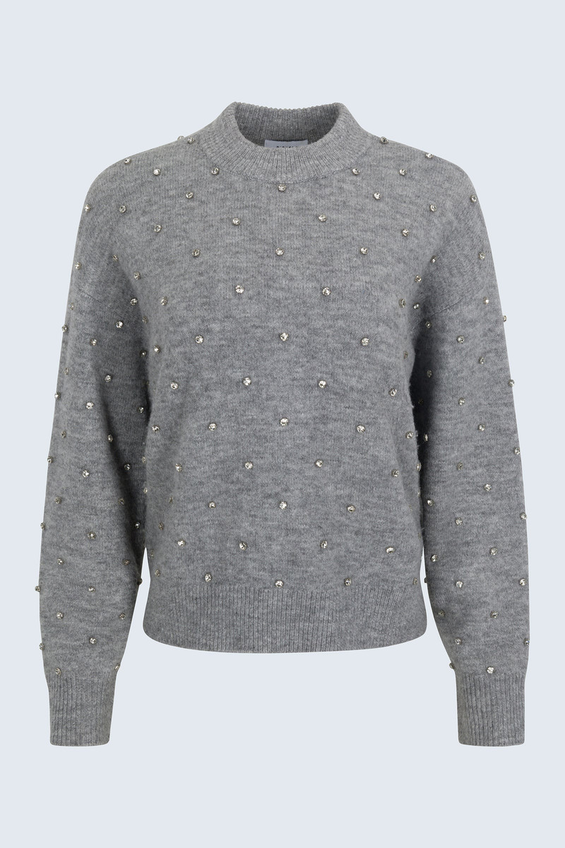 AURA RELAXED CREW NECK SWEATER - CHARCOAL DIAMONTE 7