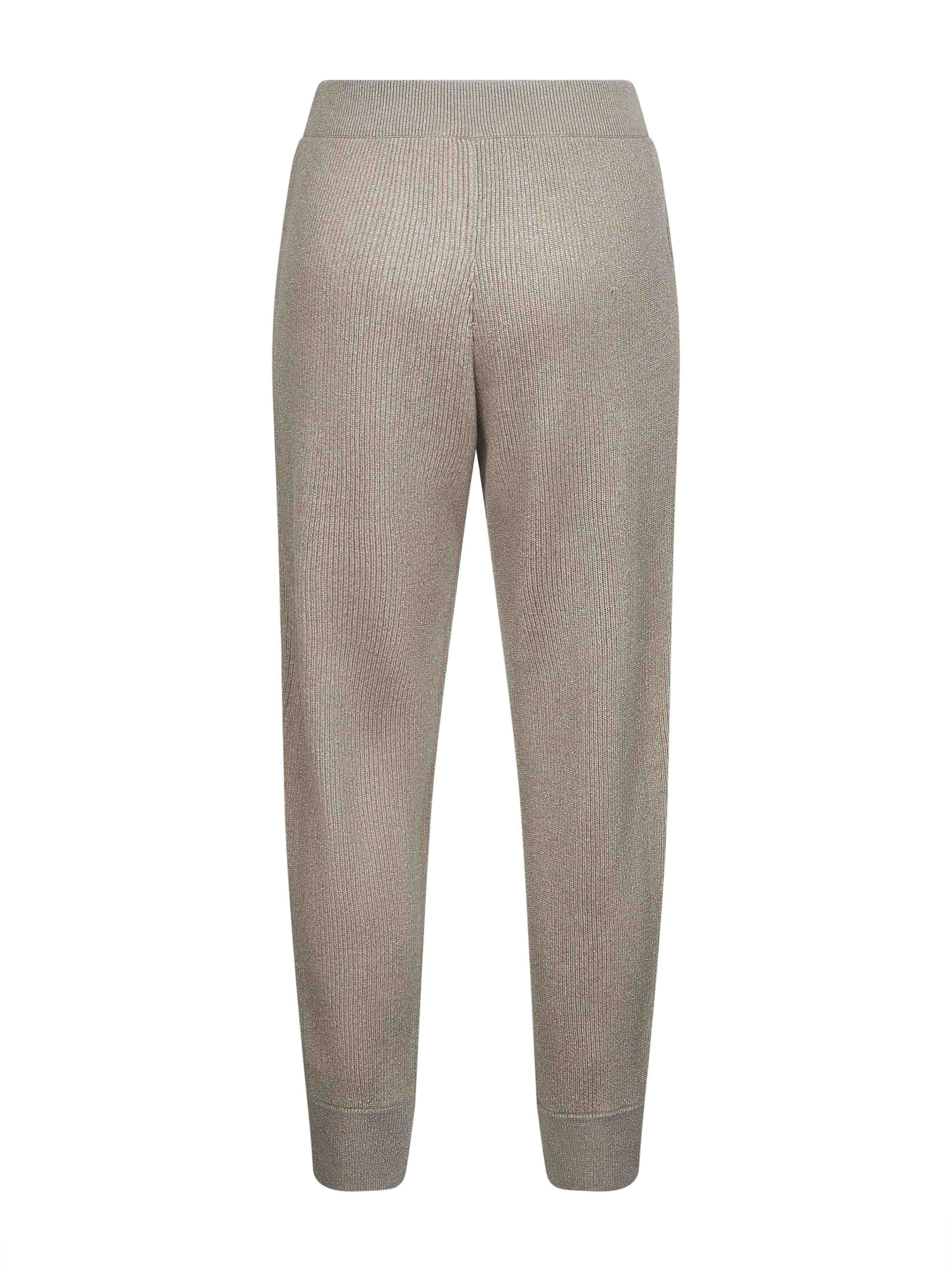 Beige Sparkling vanisé knit trousers - 2