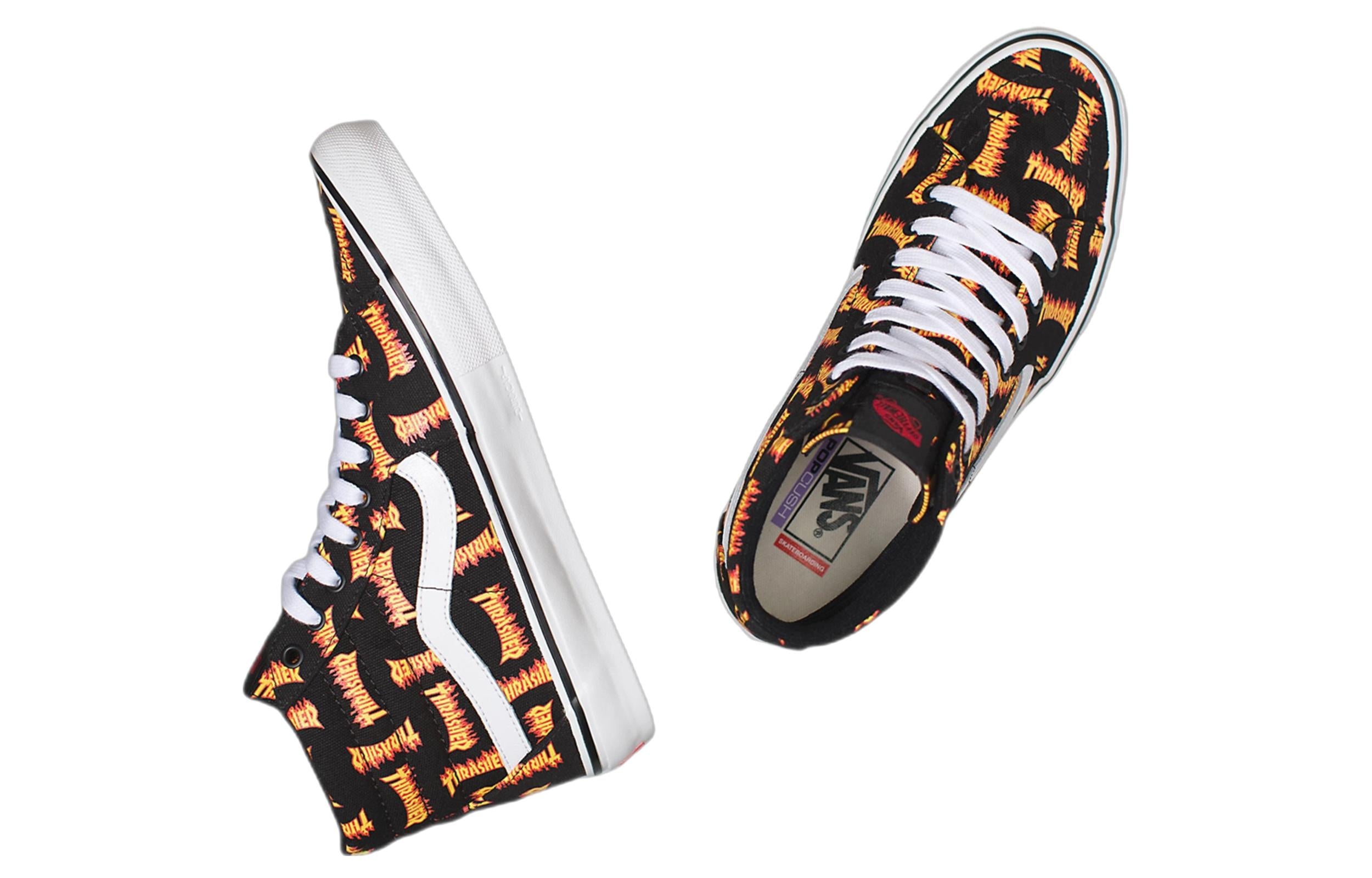 Thrasher x Vans Sk8-hi 'Black Yellow' VN0A5FCCBML - 3