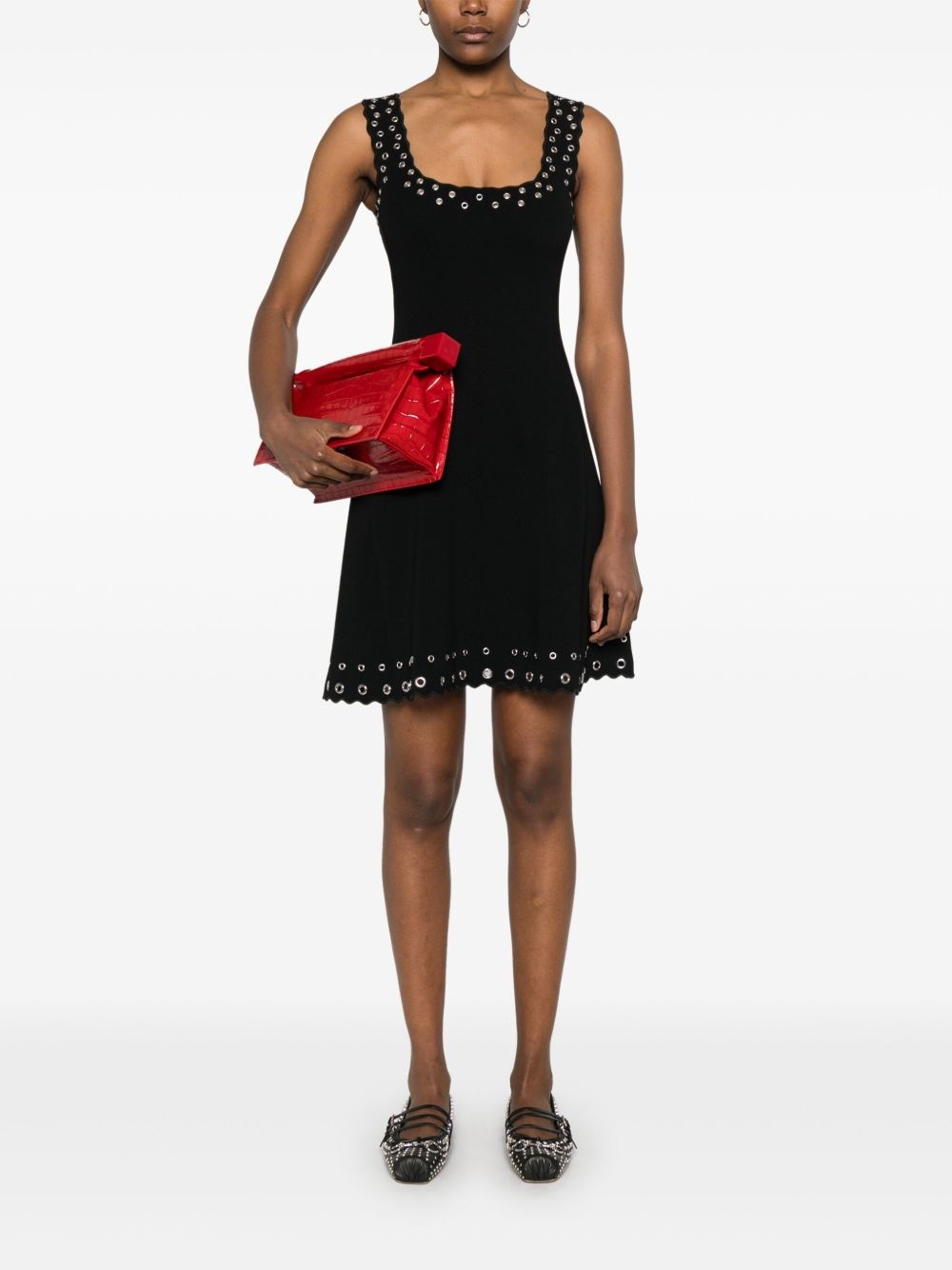 eyelet-embellished minidress - 2