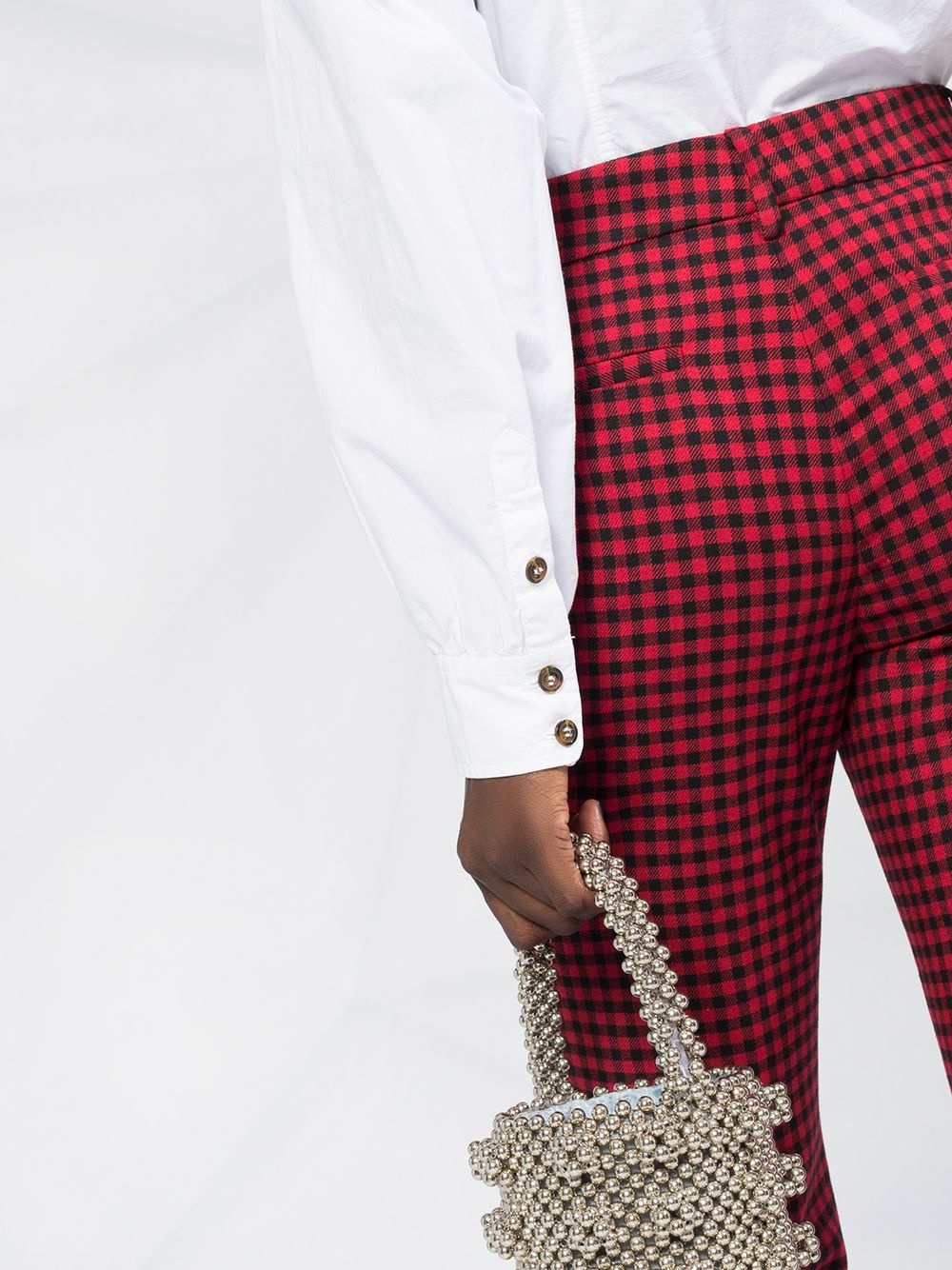 check-pattern cropped trousers - 3