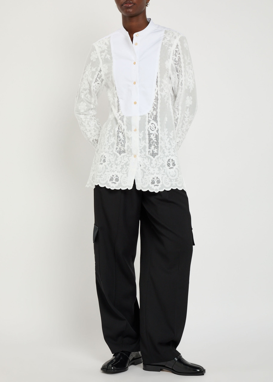 Wales Bonner River Floral-embroidered Cotton Blouse - 4