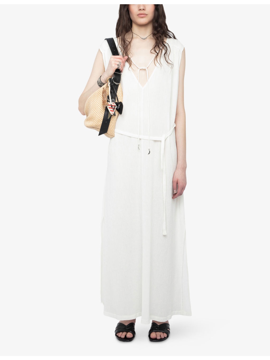 Rimati V-Neck Sleeveless Cotton Maxi Dress - 2