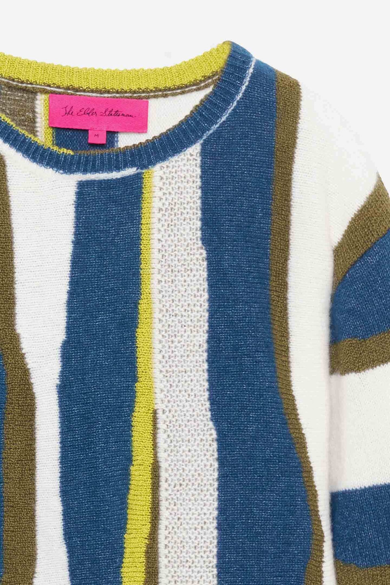 The Elder Statesman NORA SHORE STRIPE CREW outlook