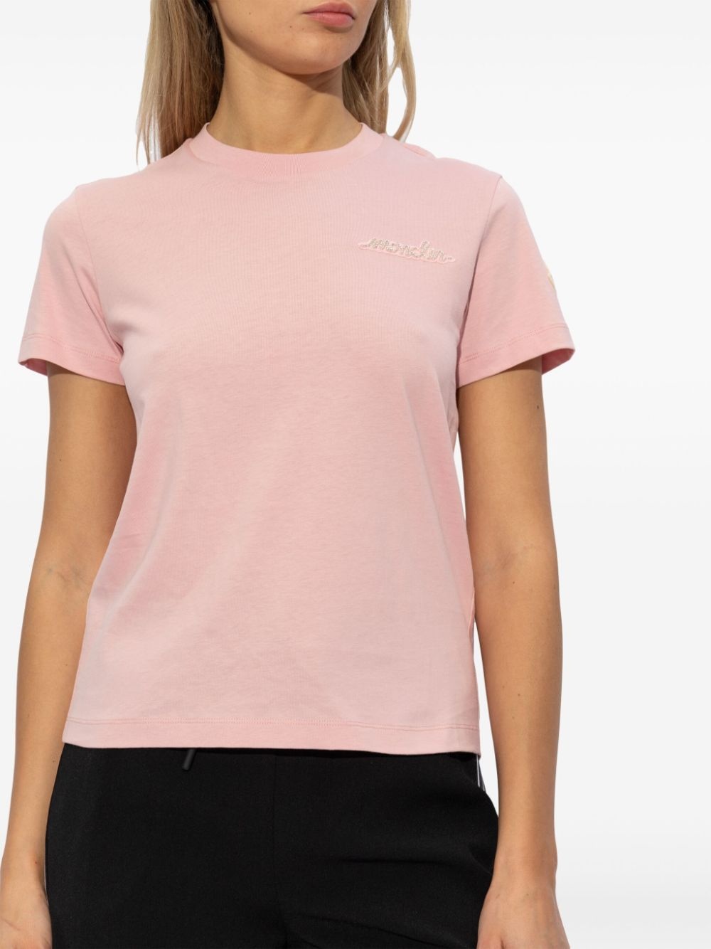 logo-patch cotton T-shirt - 3
