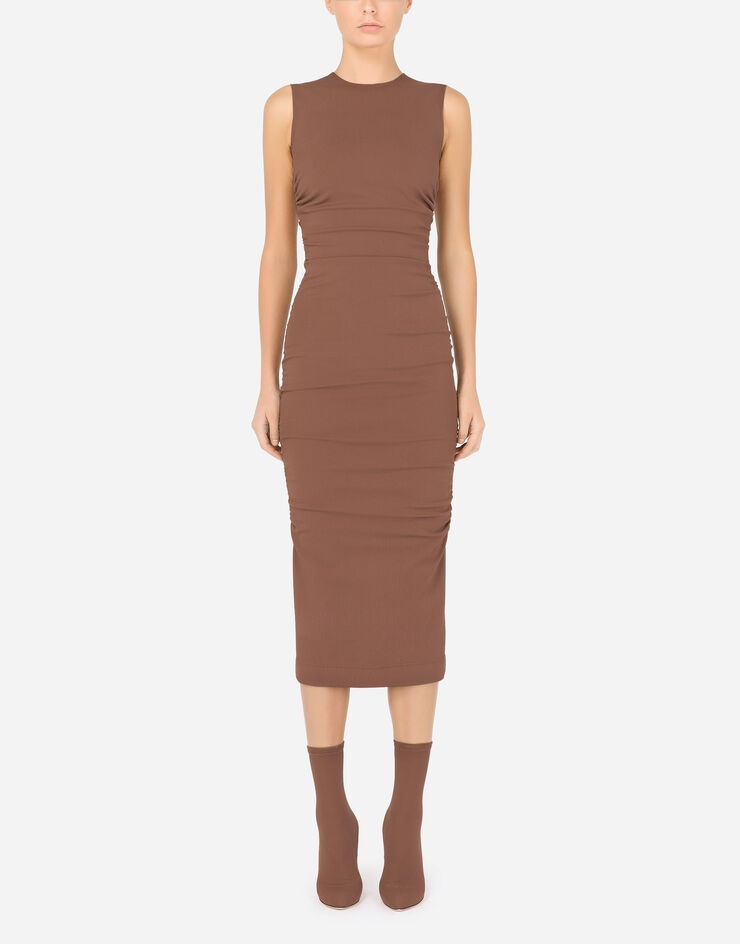 Sleeveless calf-length jersey dress - 1