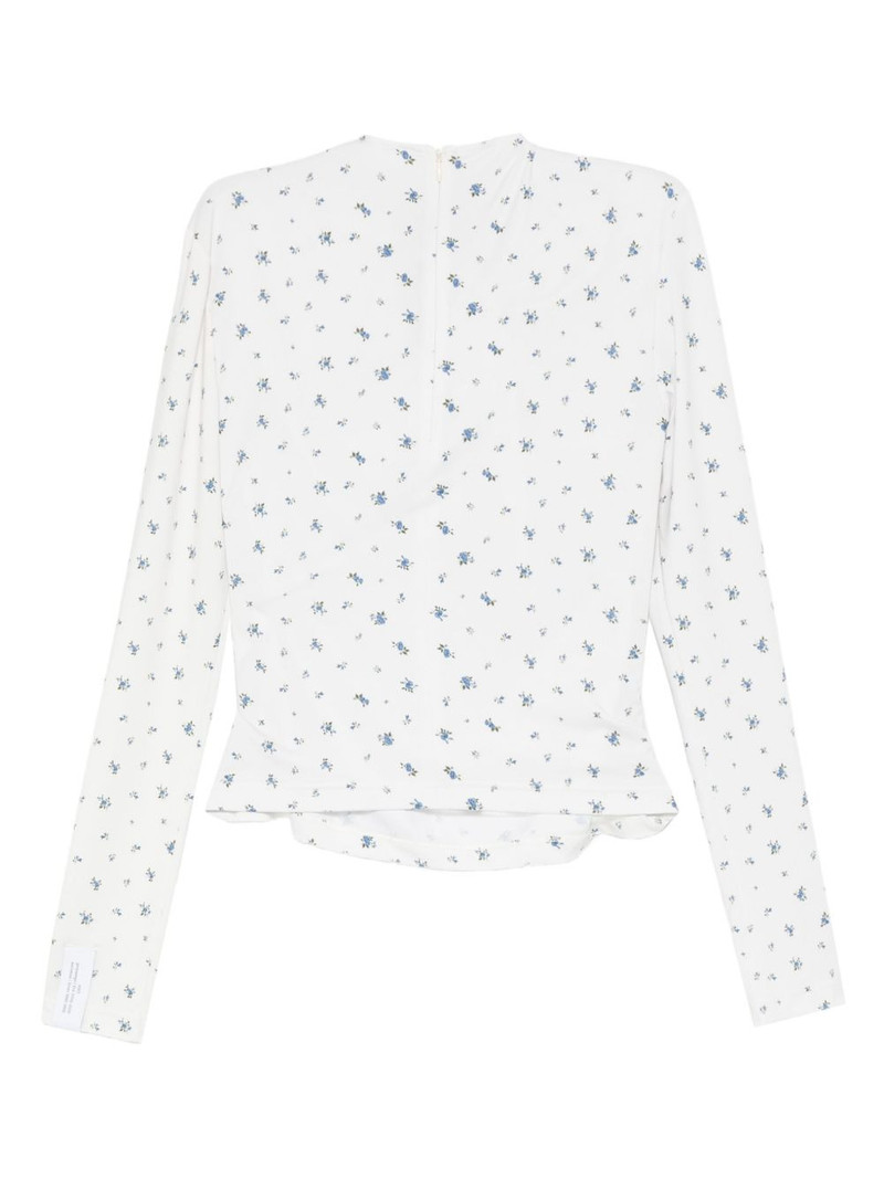 rokh floral-print knot-detail blouse outlook