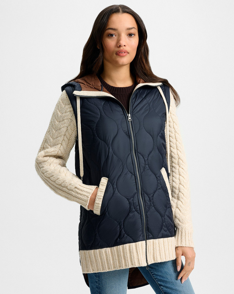 VERONICA BEARD BARROWS KNIT-SLEEVE QUILTED JACKET outlook